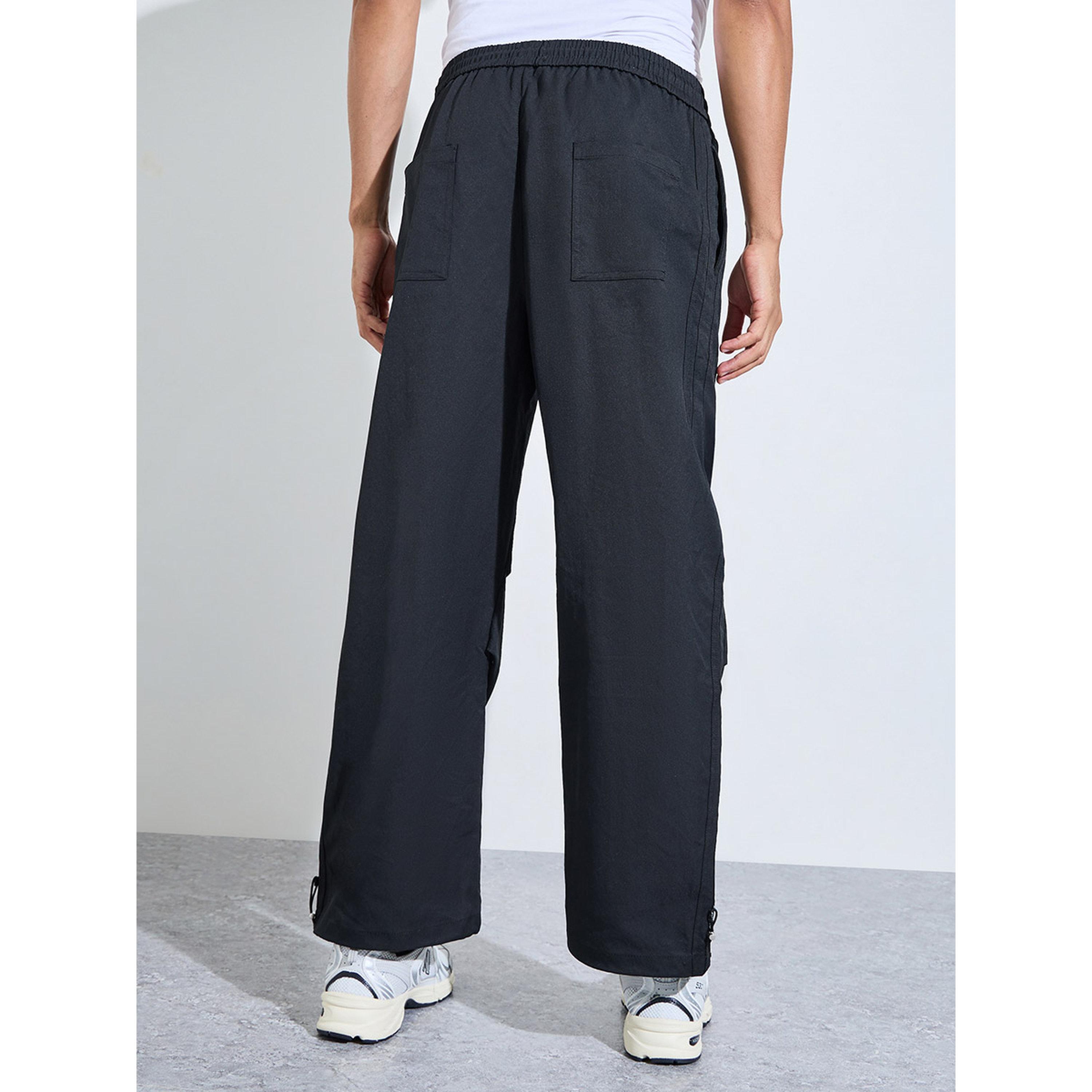 Styli Black Logo Embroidery Drawstring Wide Leg Jogger-men-clothing-joggers-image-6