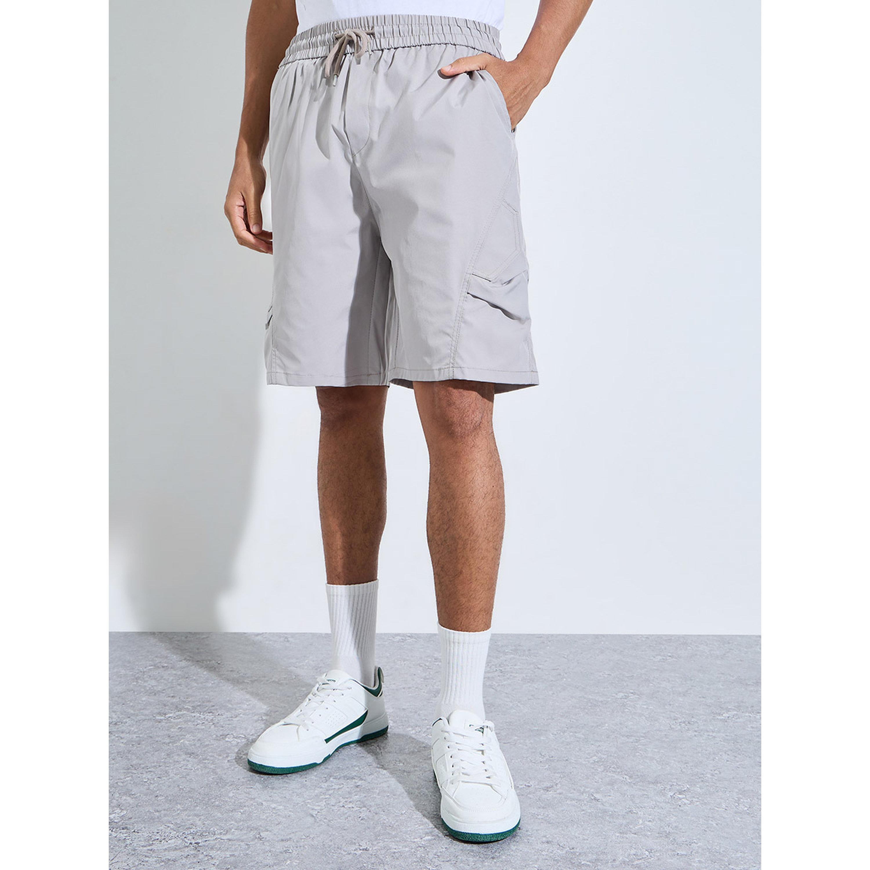 شورت كارجو برباط بلون سادة-men-clothing-shorts-image-1