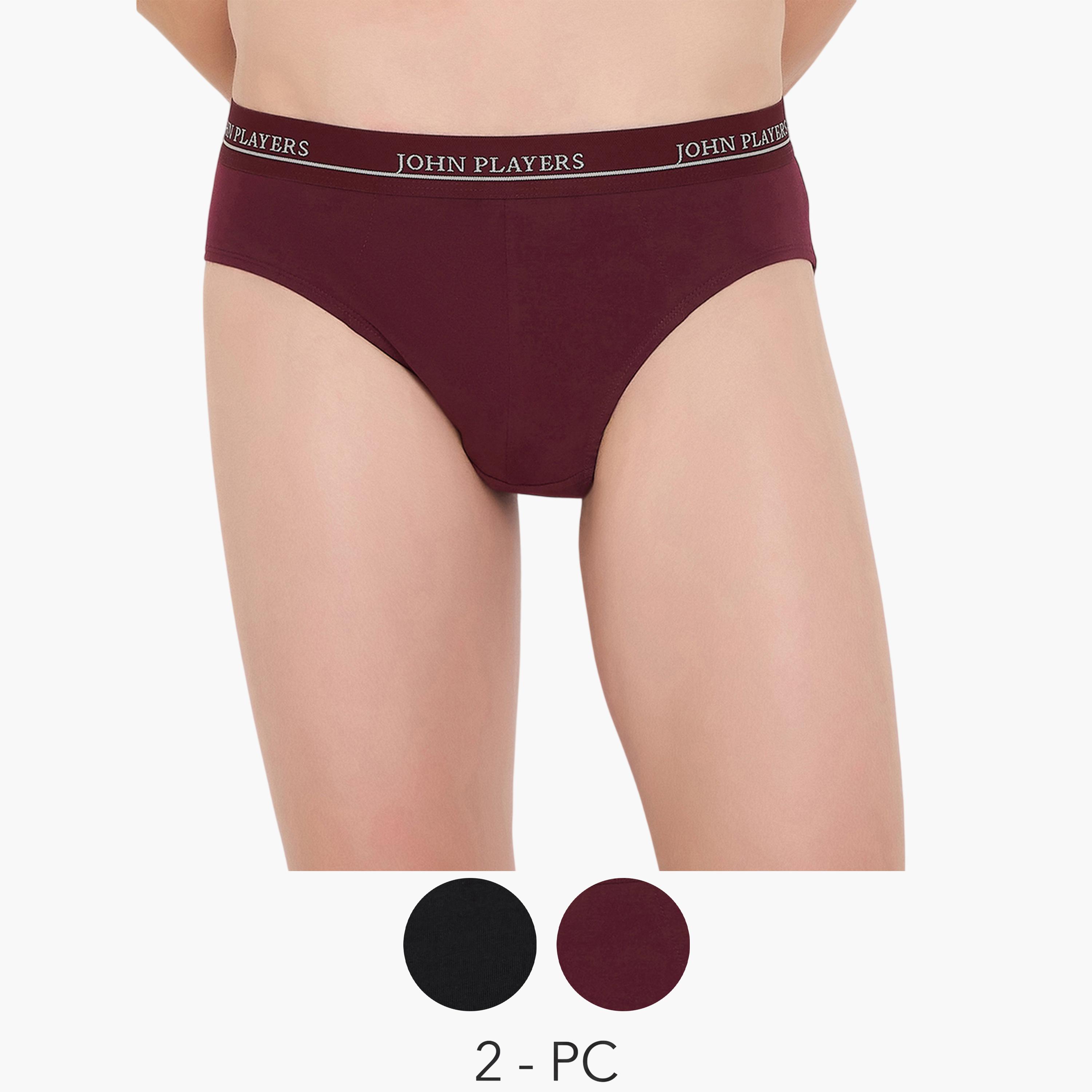John Player X Styli Pack of 2 - Multi-Color Logo Print Cotton Brief-men-clothing-innerwear-underwear-image-1