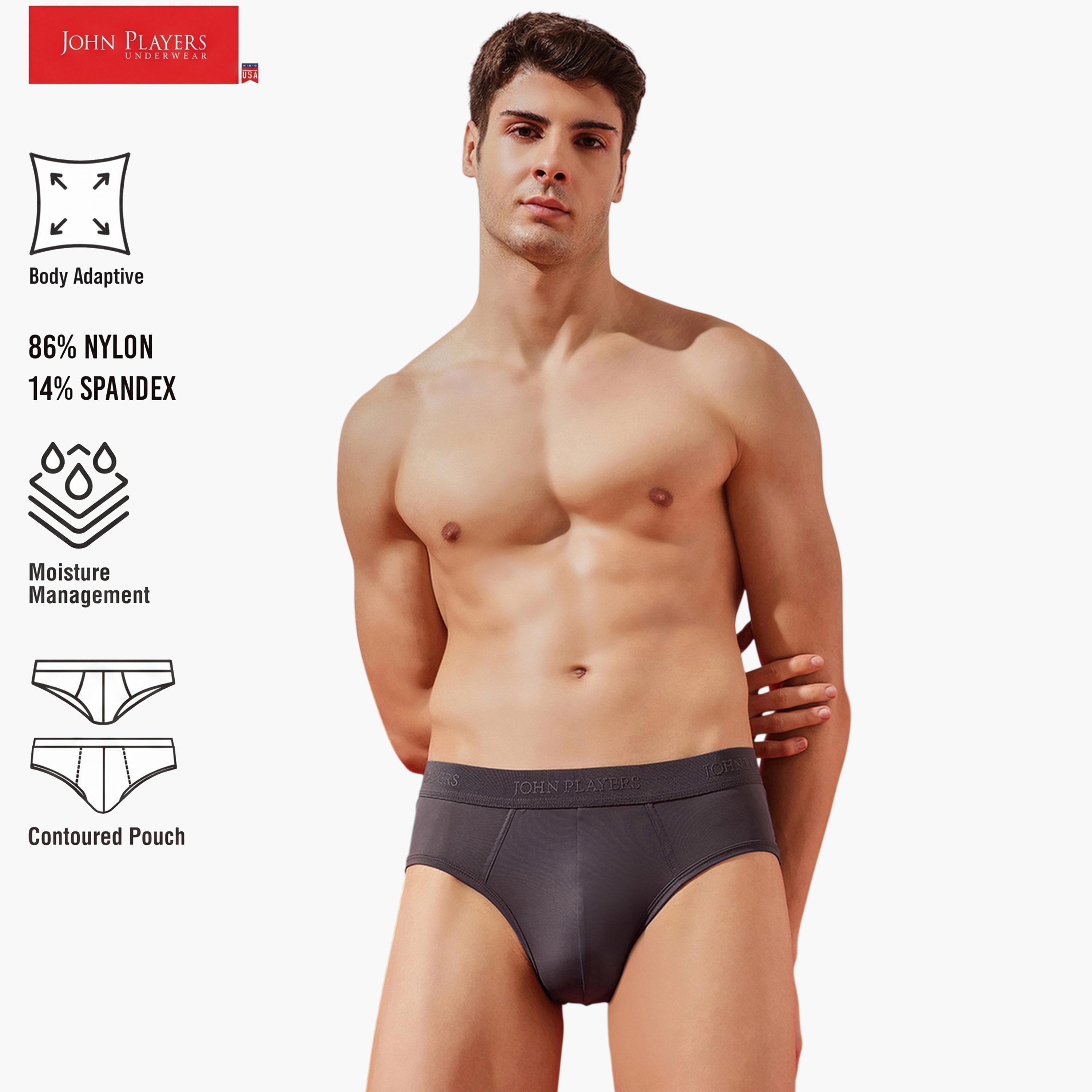 John Player X Styli Charcoal Solid Adaptive Briefs-men-clothing-innerwear-underwear-image-2