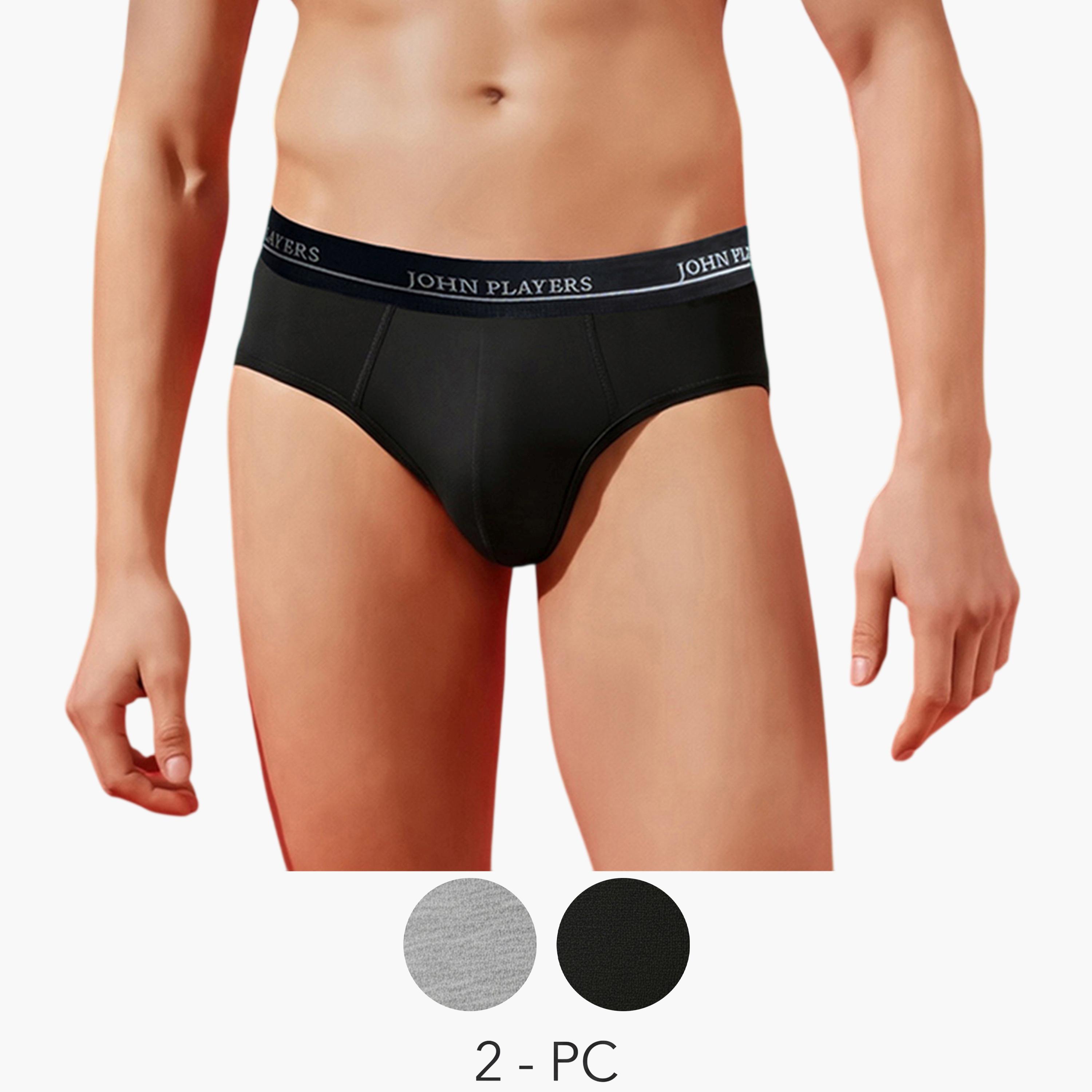John Player X Styli Pack of 2 - Multi-Color Logo Print Brief Underwear-men-clothing-innerwear-underwear-image-1