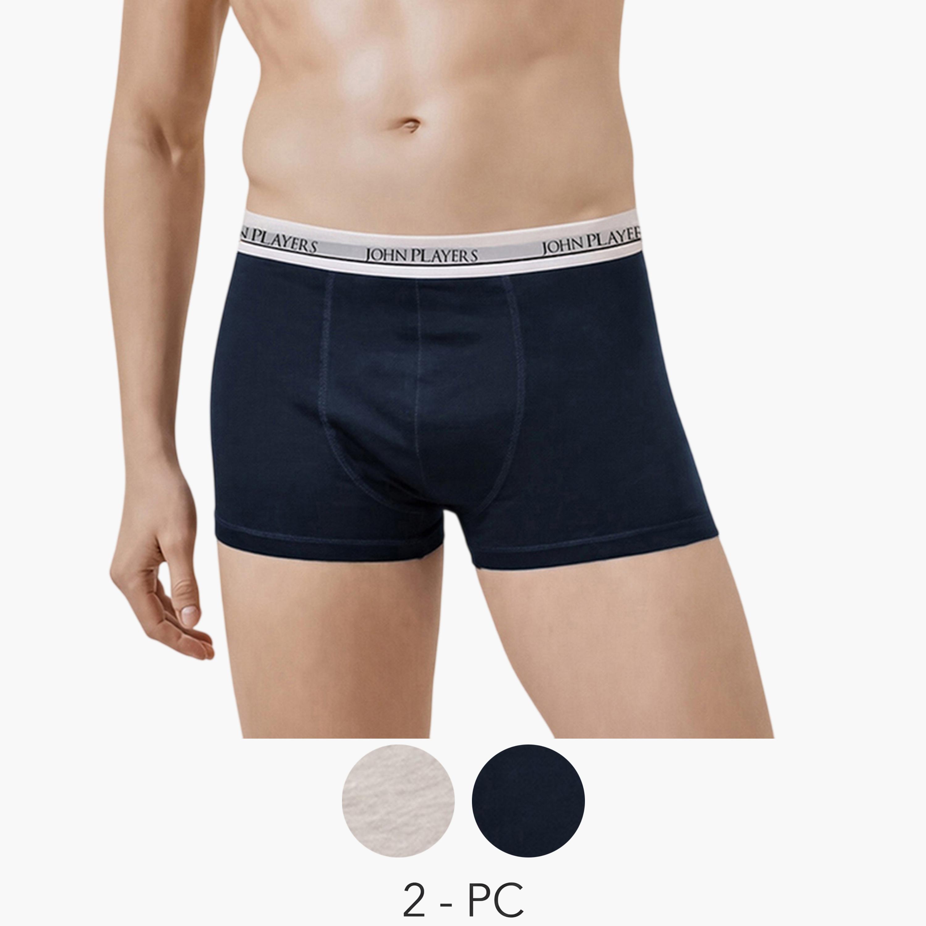 طقم من شورتين كلسون قطن بحزام خصر بطبعة شعار متعدد الألوان-men-clothing-innerwear-underwear-image-1