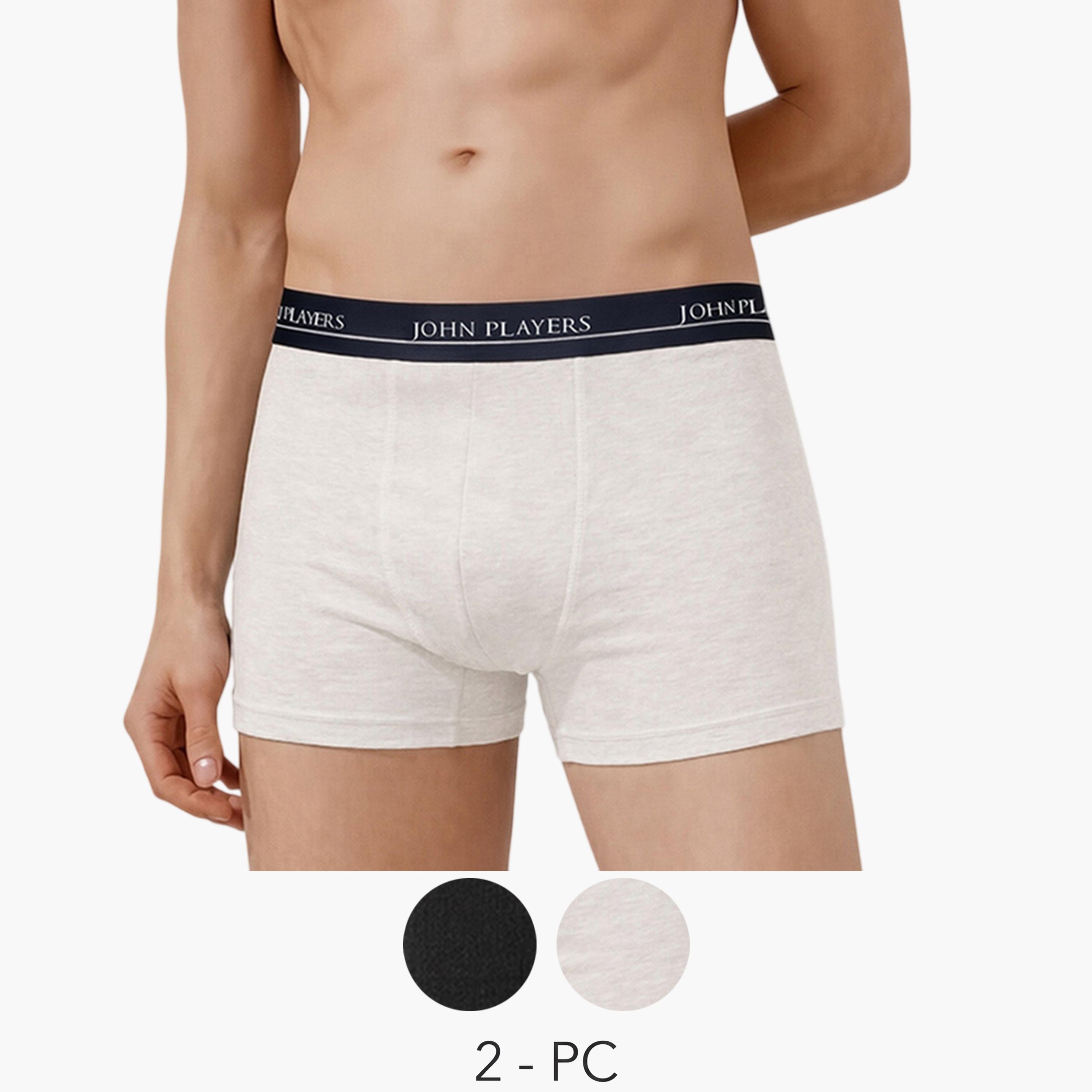 طقم من شورتين كلسون قطن بحزام خصر بطبعة شعار متعدد الألوان-men-clothing-innerwear-underwear-image-1