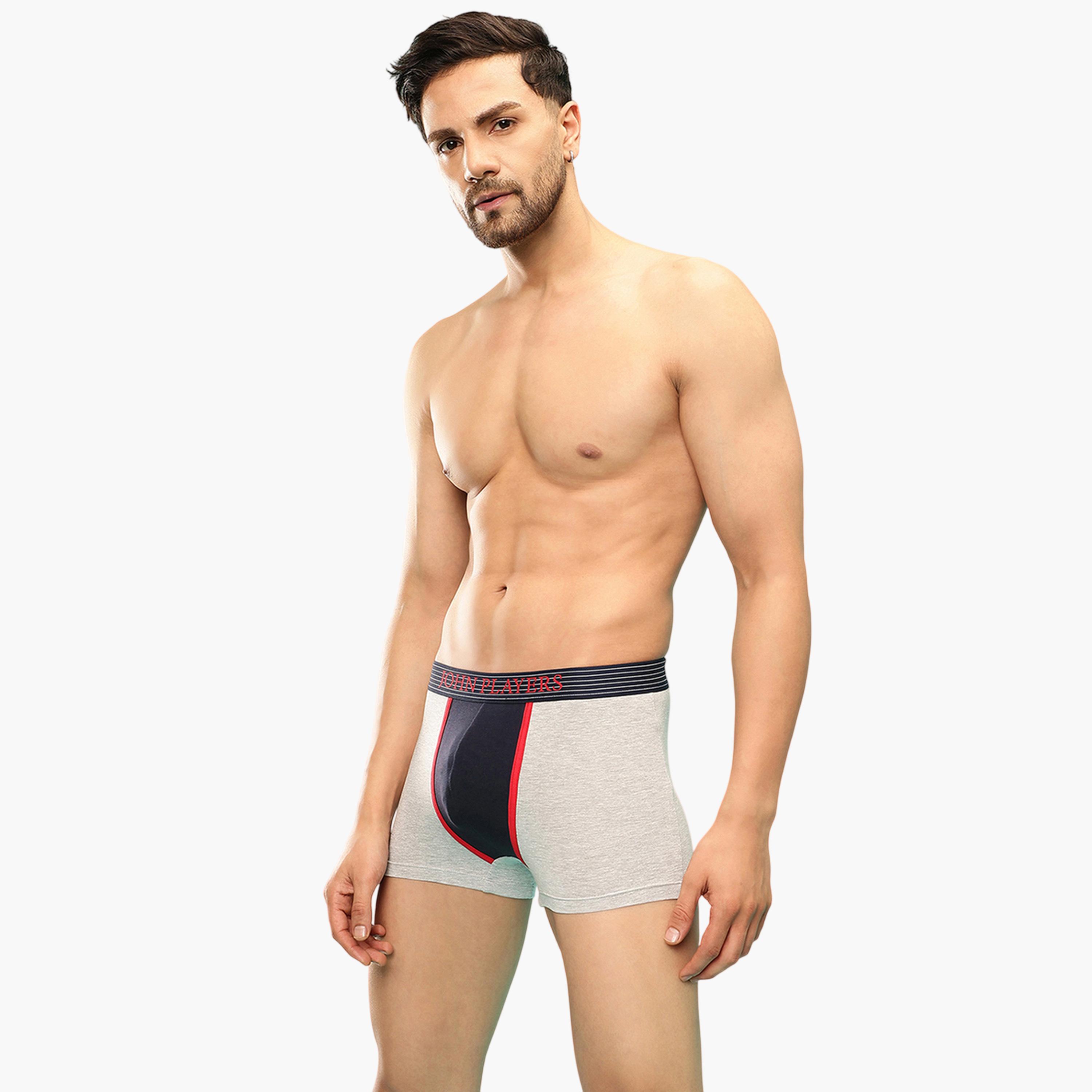 John Player X Styli Grey Color Block Logo Print Trunk Underwear-men-clothing-innerwear-underwear-image-1