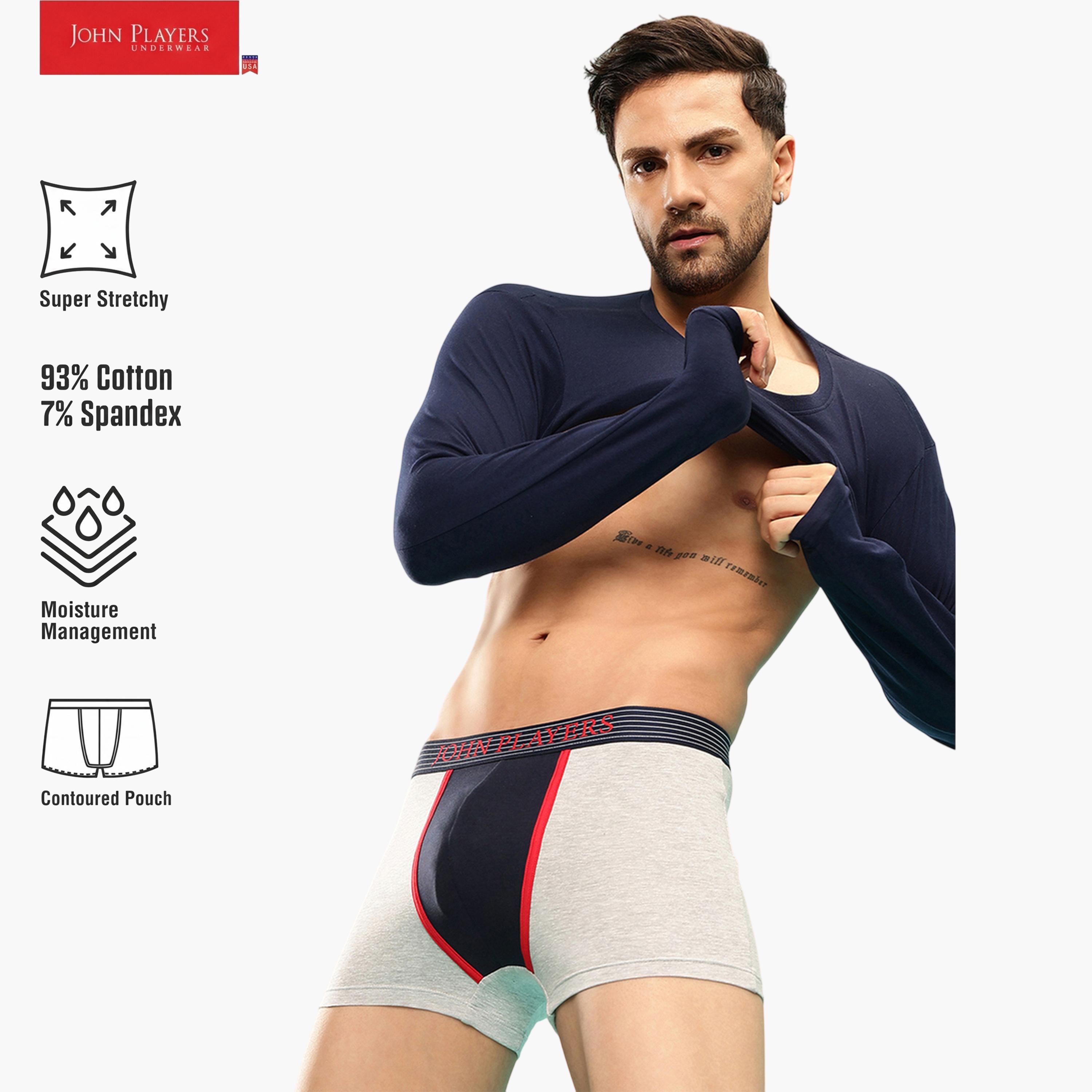 John Player X Styli Grey Color Block Logo Print Trunk Underwear-men-clothing-innerwear-underwear-image-2