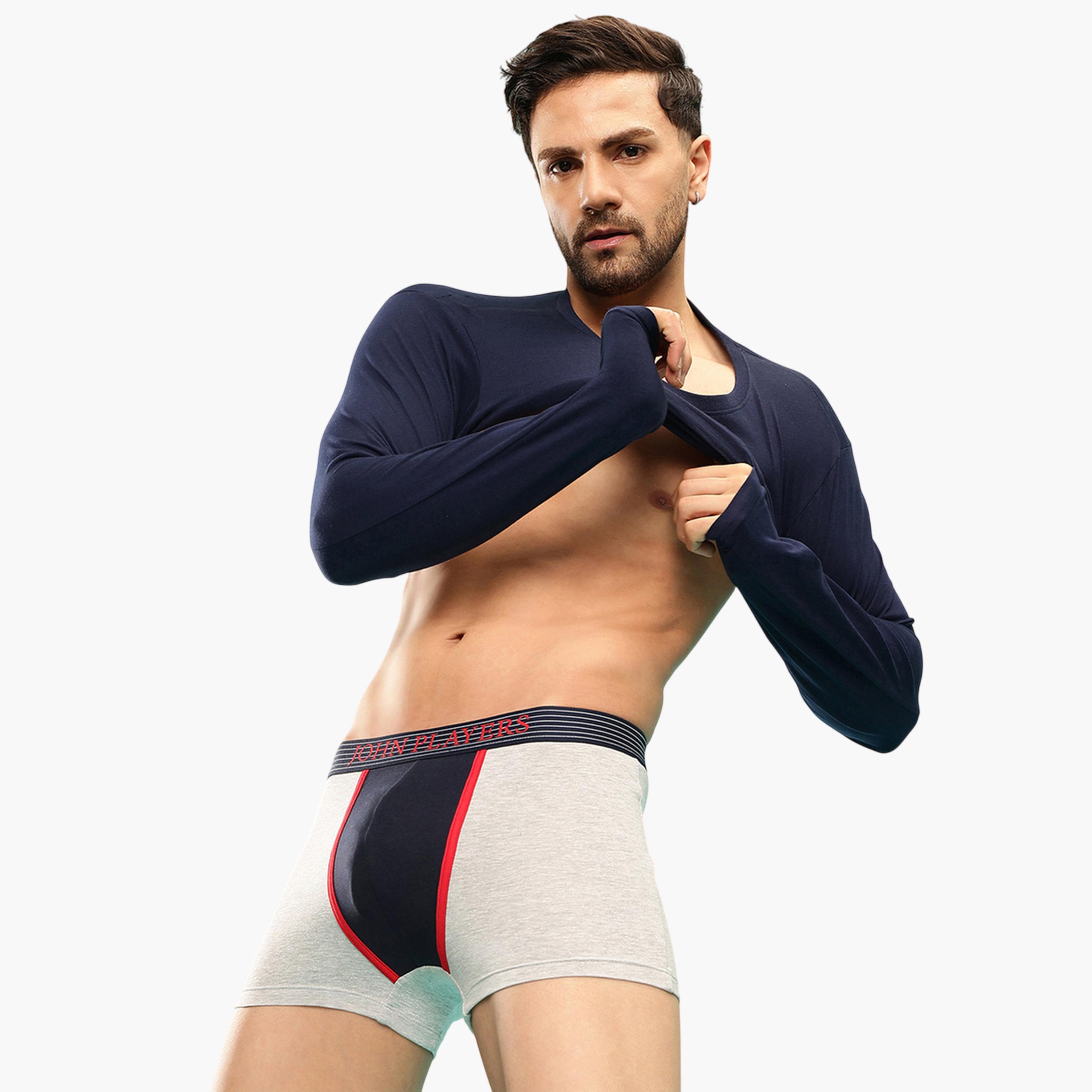 John Player X Styli Grey Color Block Logo Print Trunk Underwear-men-clothing-innerwear-underwear-image-3