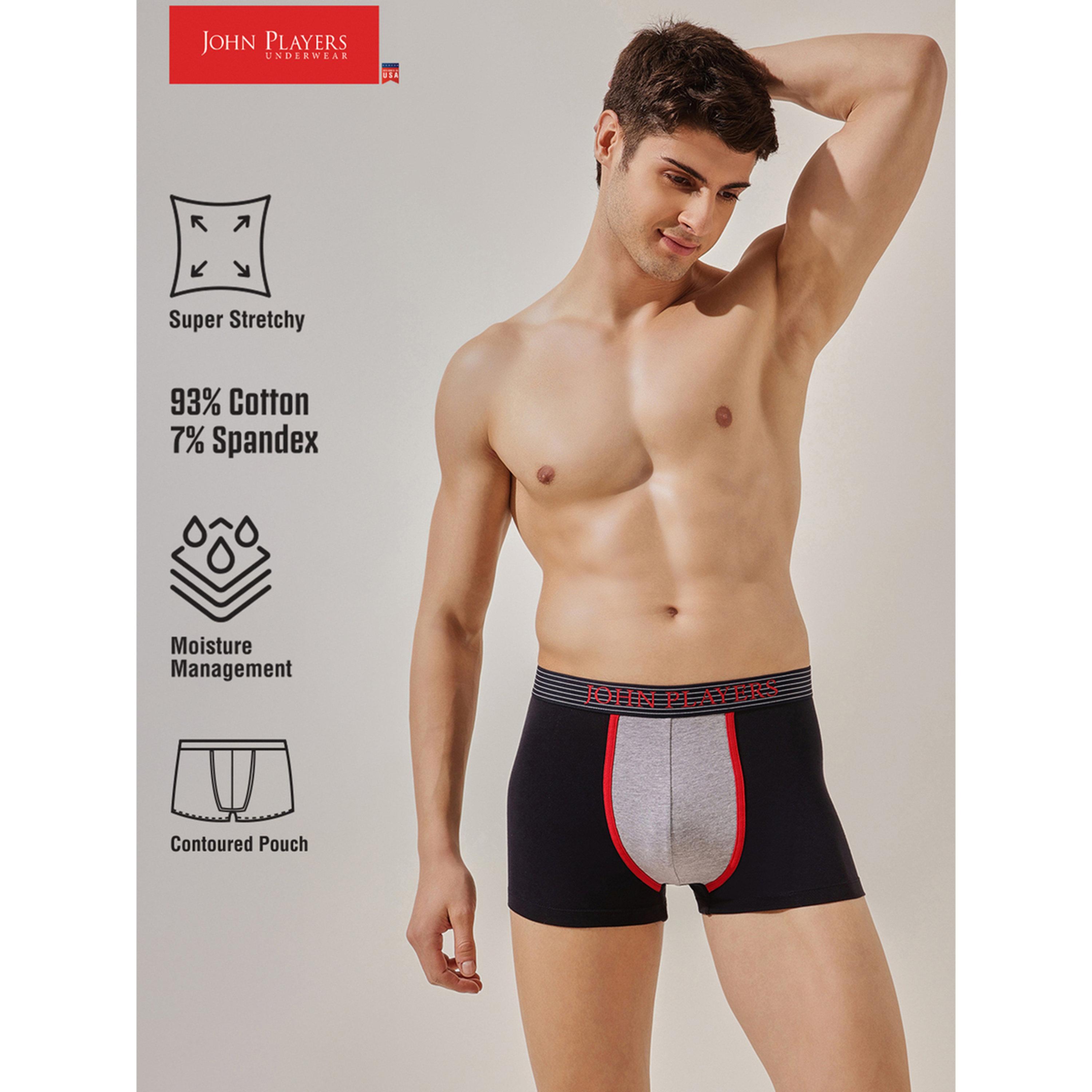 John Player X Styli Black Color Block Logo Print Trunk Underwear-men-clothing-innerwear-underwear-image-2