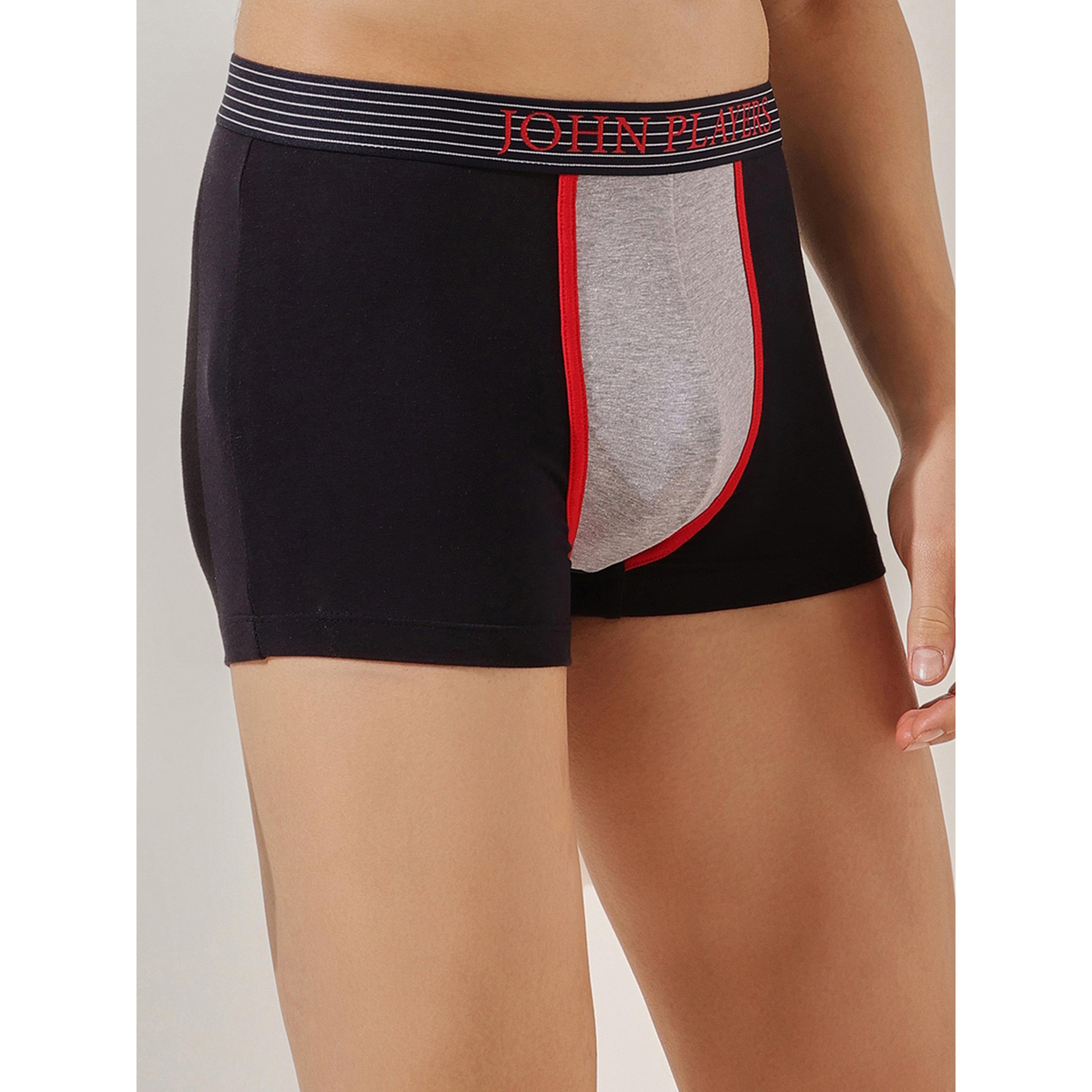 John Player X Styli Black Color Block Logo Print Trunk Underwear-men-clothing-innerwear-underwear-image-4