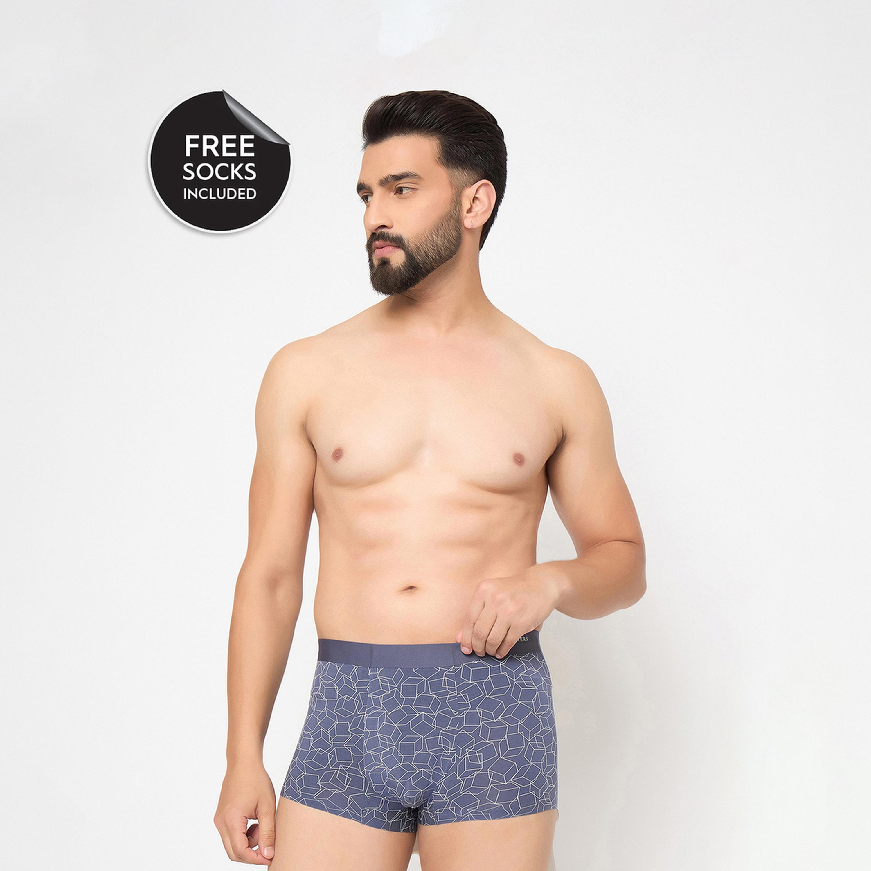 John Player X Styli Grey Printed Modal Trunks-men-clothing-innerwear-underwear-image-1