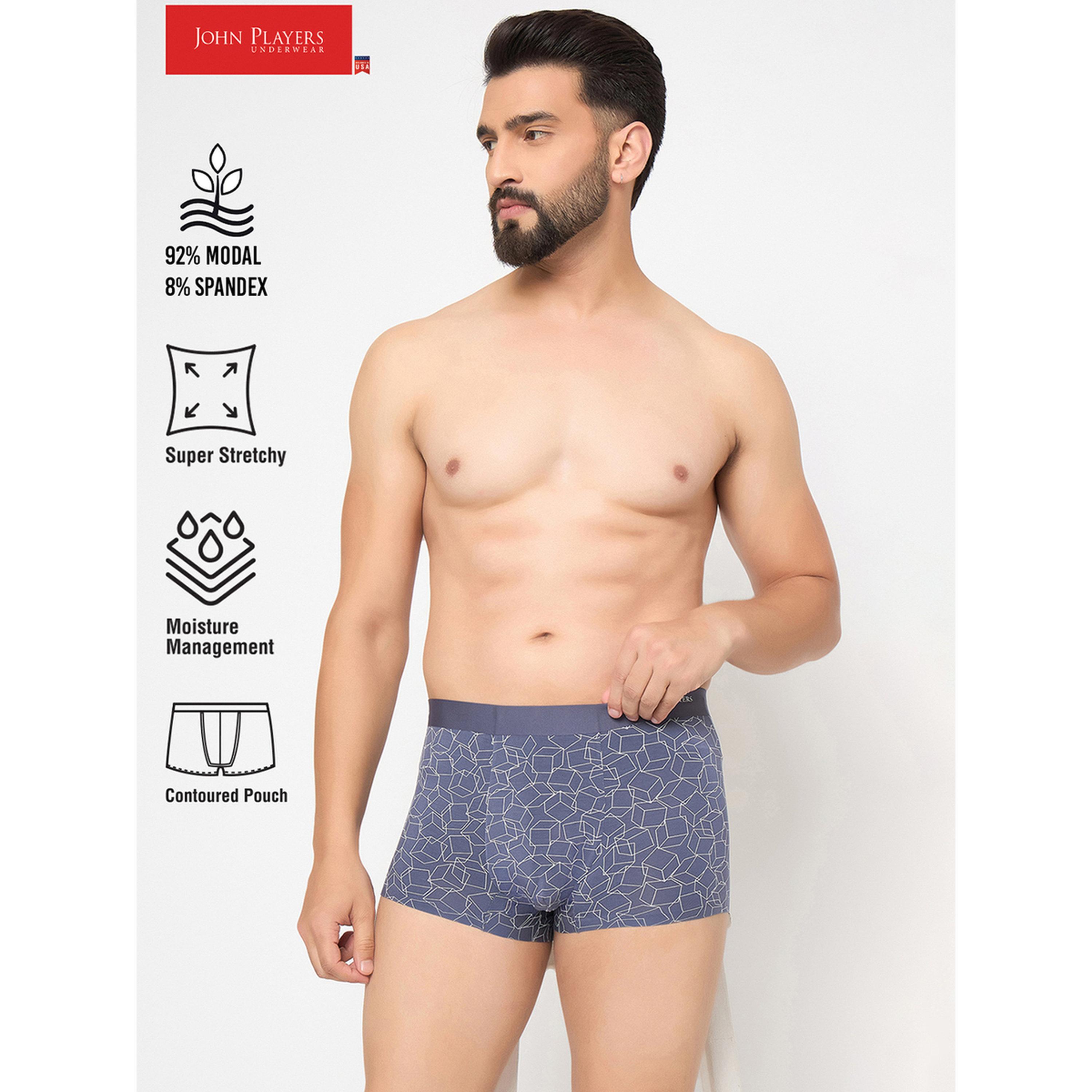 John Player X Styli Grey Printed Modal Trunks-men-clothing-innerwear-underwear-image-2