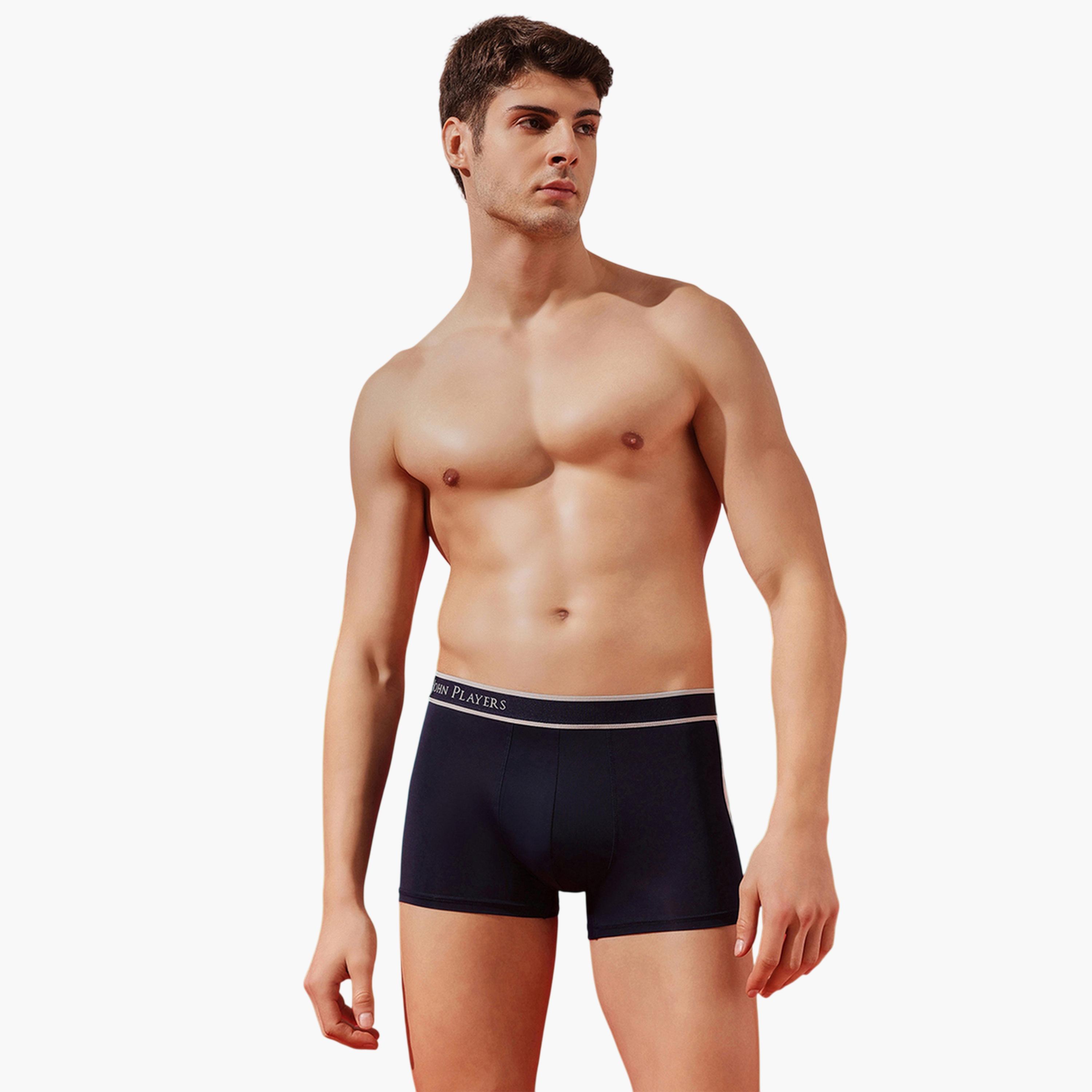 سروال داخلي ترانك بشريط جانبي وطبعة شعار-men-clothing-innerwear-underwear-image-2