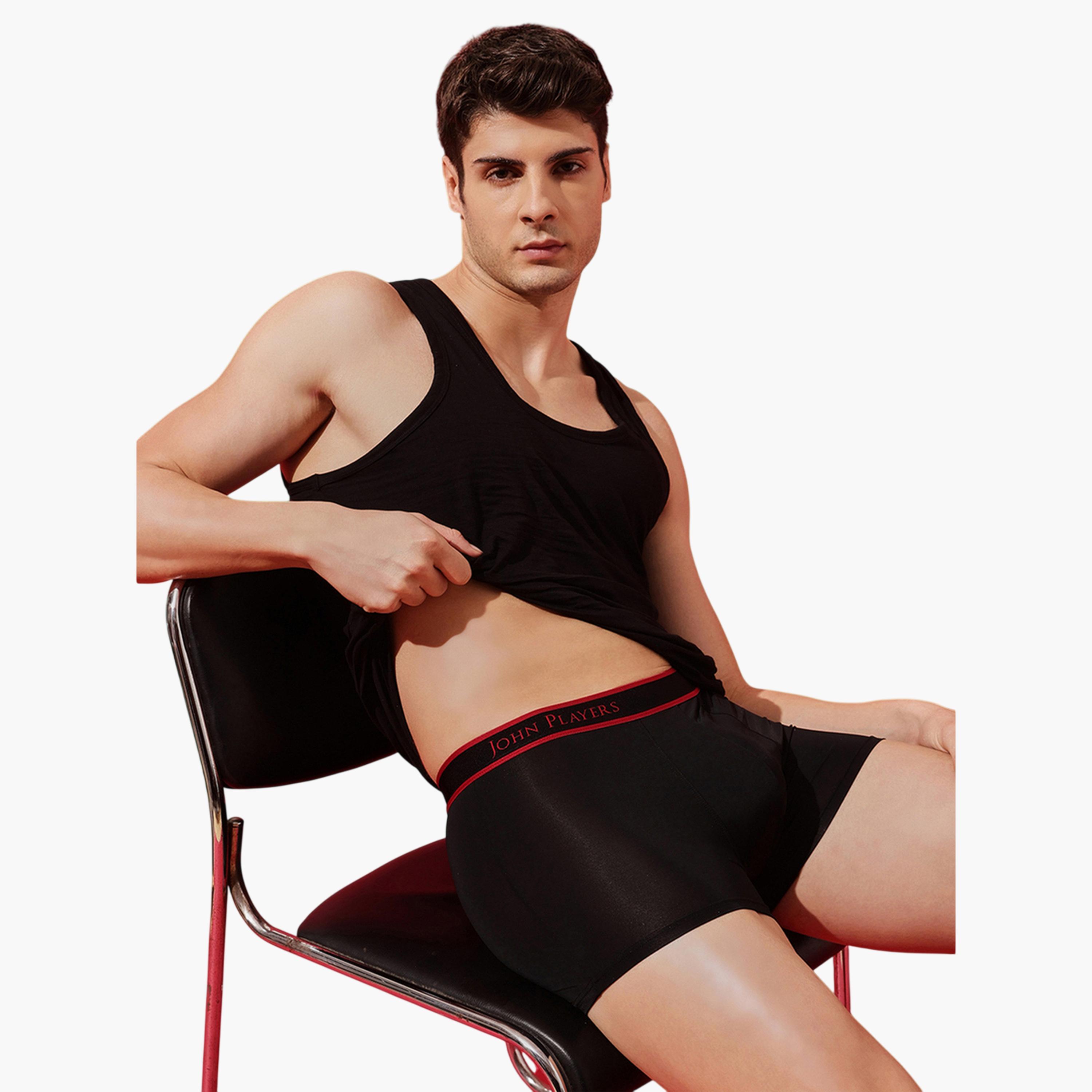 سروال داخلي ترانك بشريط جانبي وطبعة شعار-men-clothing-innerwear-underwear-image-3
