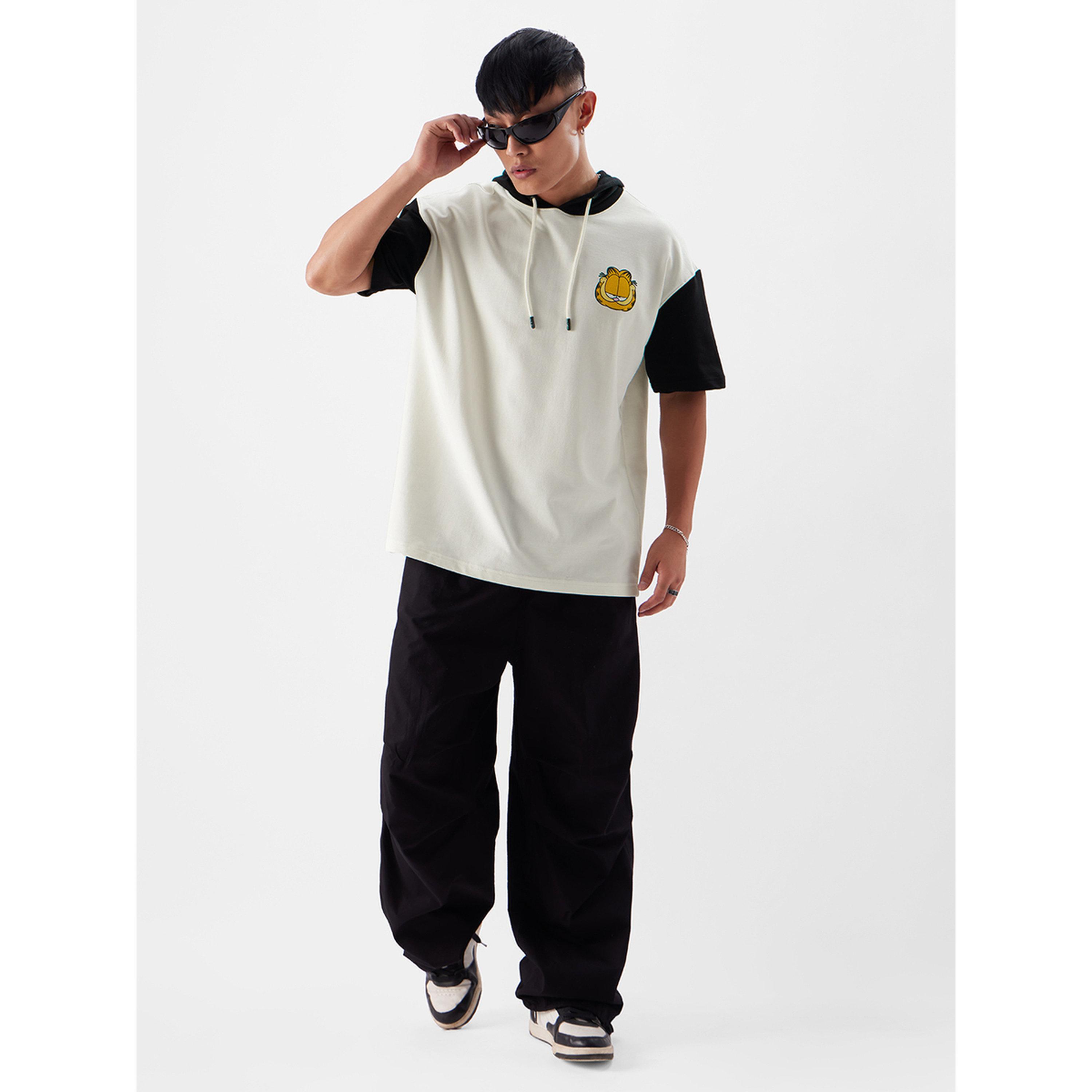 تيشيرت واسع رجالي بقبعة وطبعة جرافيك غارفيلد-men-clothing-tshirtsandpolos-tshirts-image-2