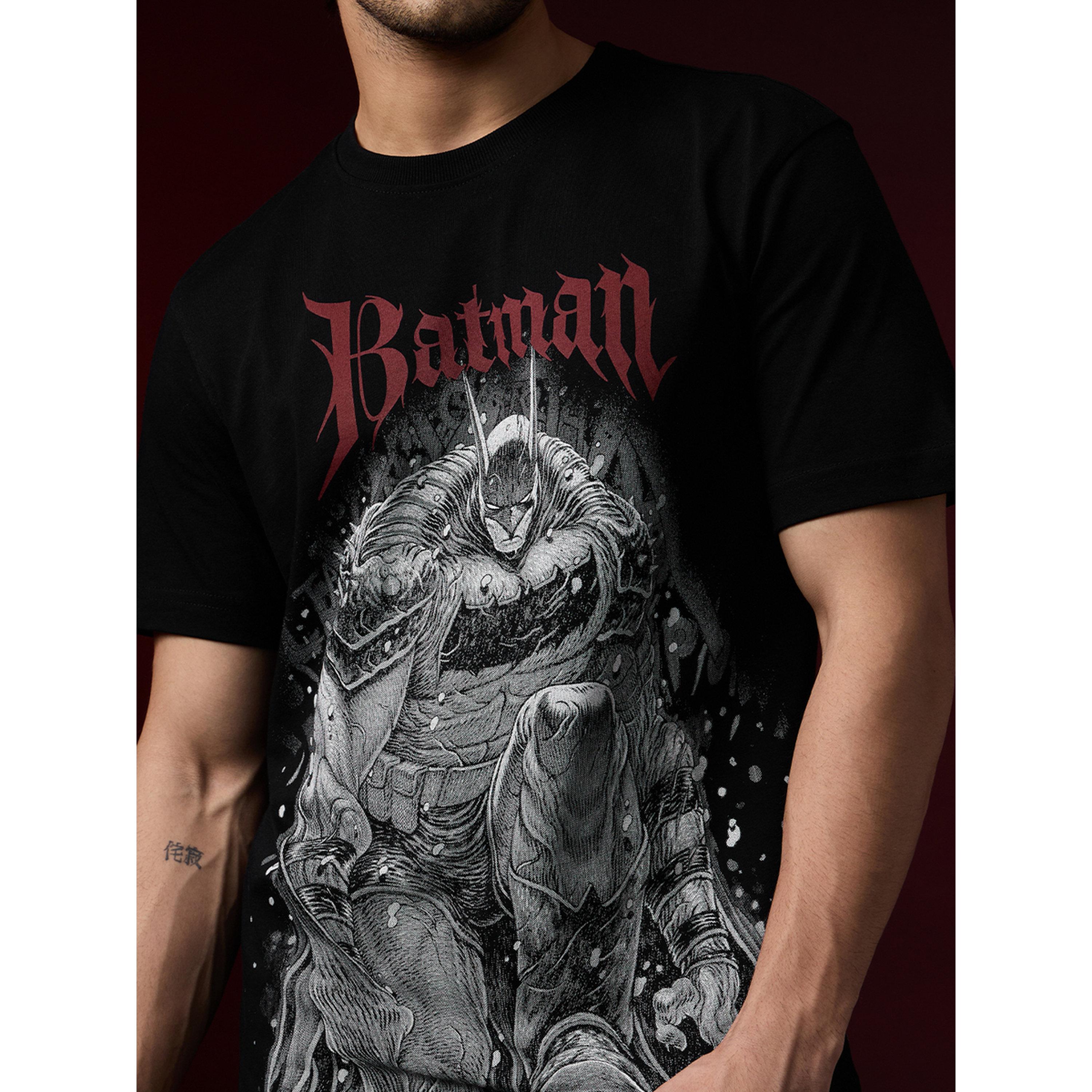 The Souled Store X Styli Men Black Batman Graphic Print Relaxed Fit T-Shirt-men-clothing-tshirtsandpolos-tshirts-image-4
