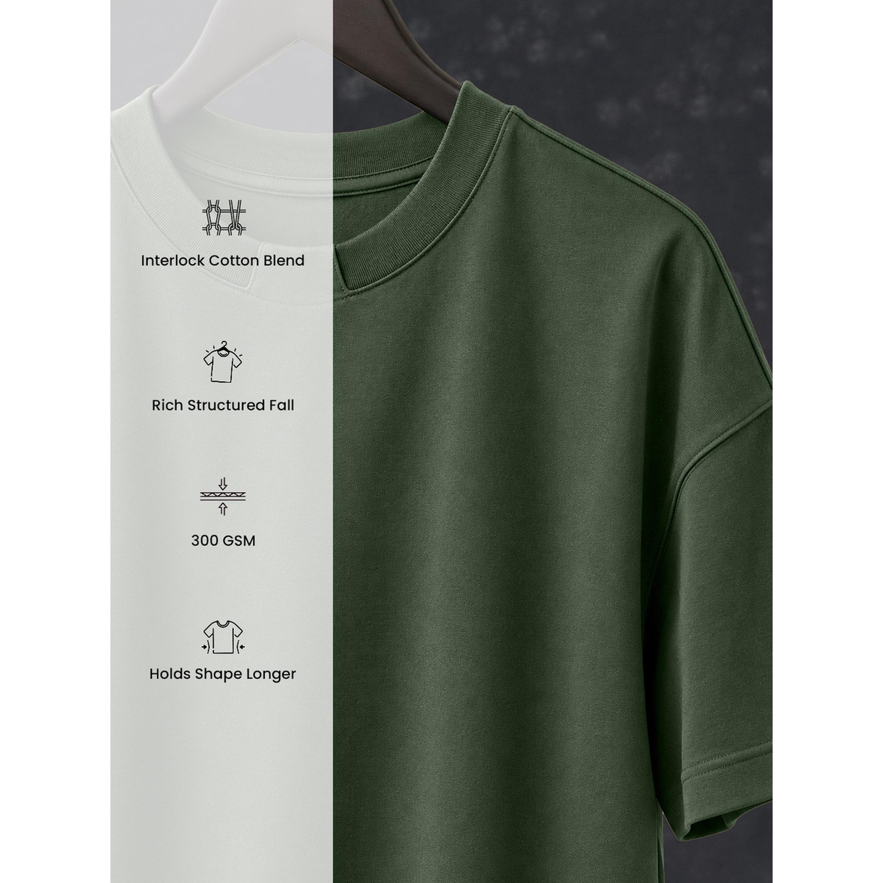 The Souled Store X Styli Men Olive Oversized Round Neck T-Shirt-men-clothing-tshirtsandpolos-tshirts-image-4
