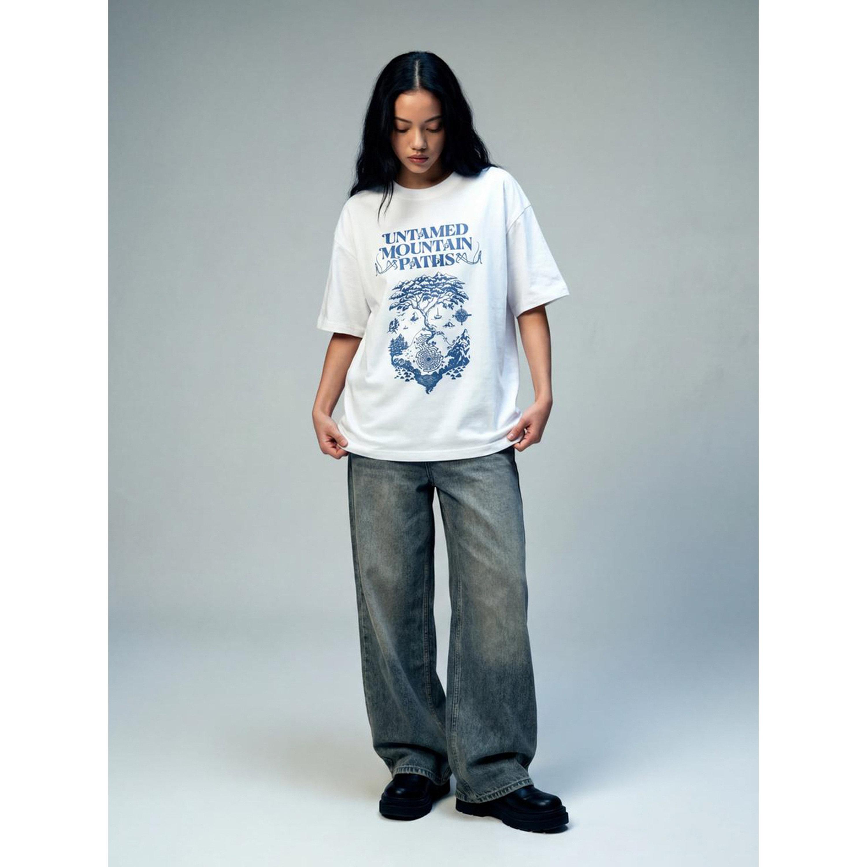 REPRISE X Styli White Graphic Print Short Sleeves Oversized T-Shirt-women-clothing-tshirts-image-2