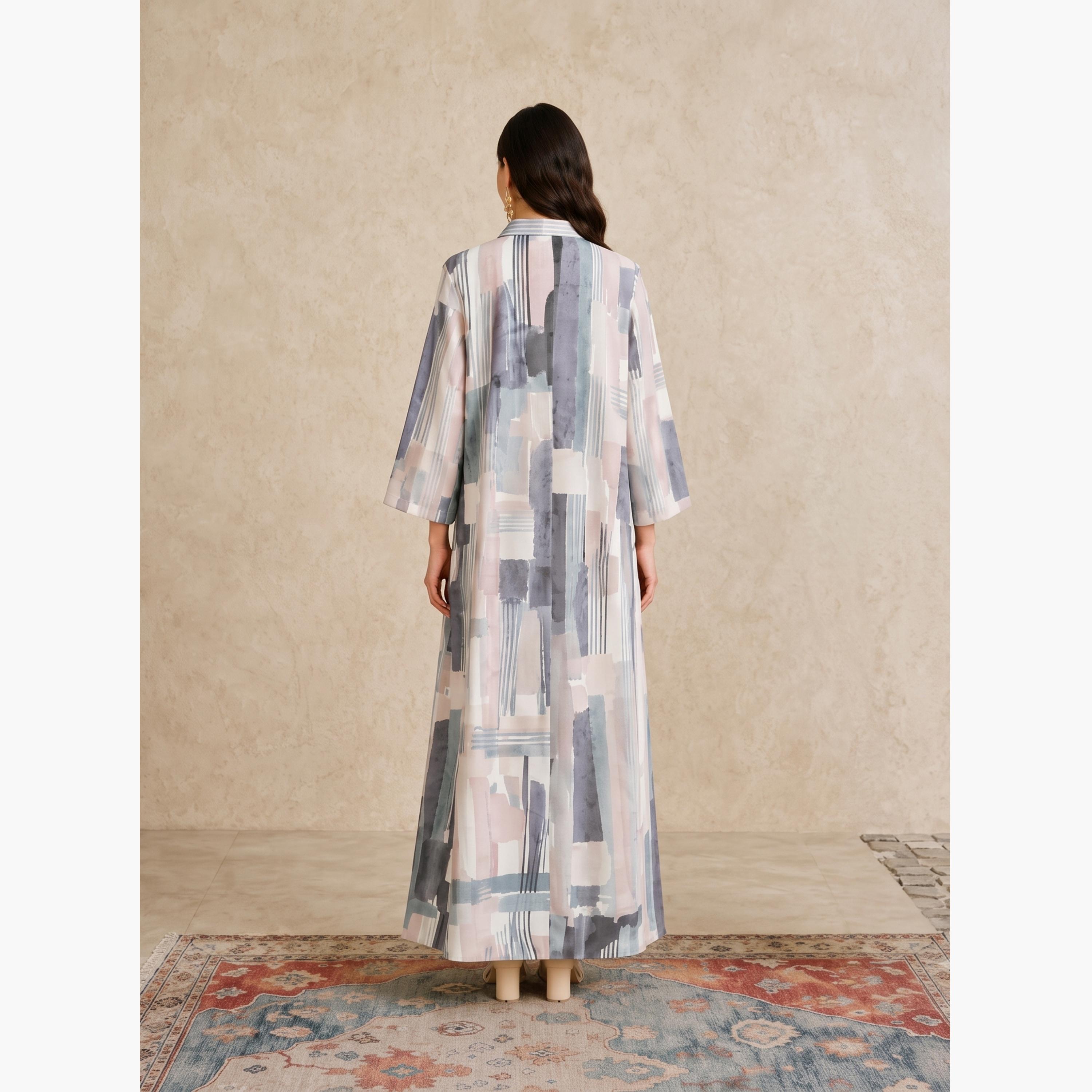 Take Two Multi Printed Open Collar Jalabiya-women-arabicclothing-jalabiyas-image-6