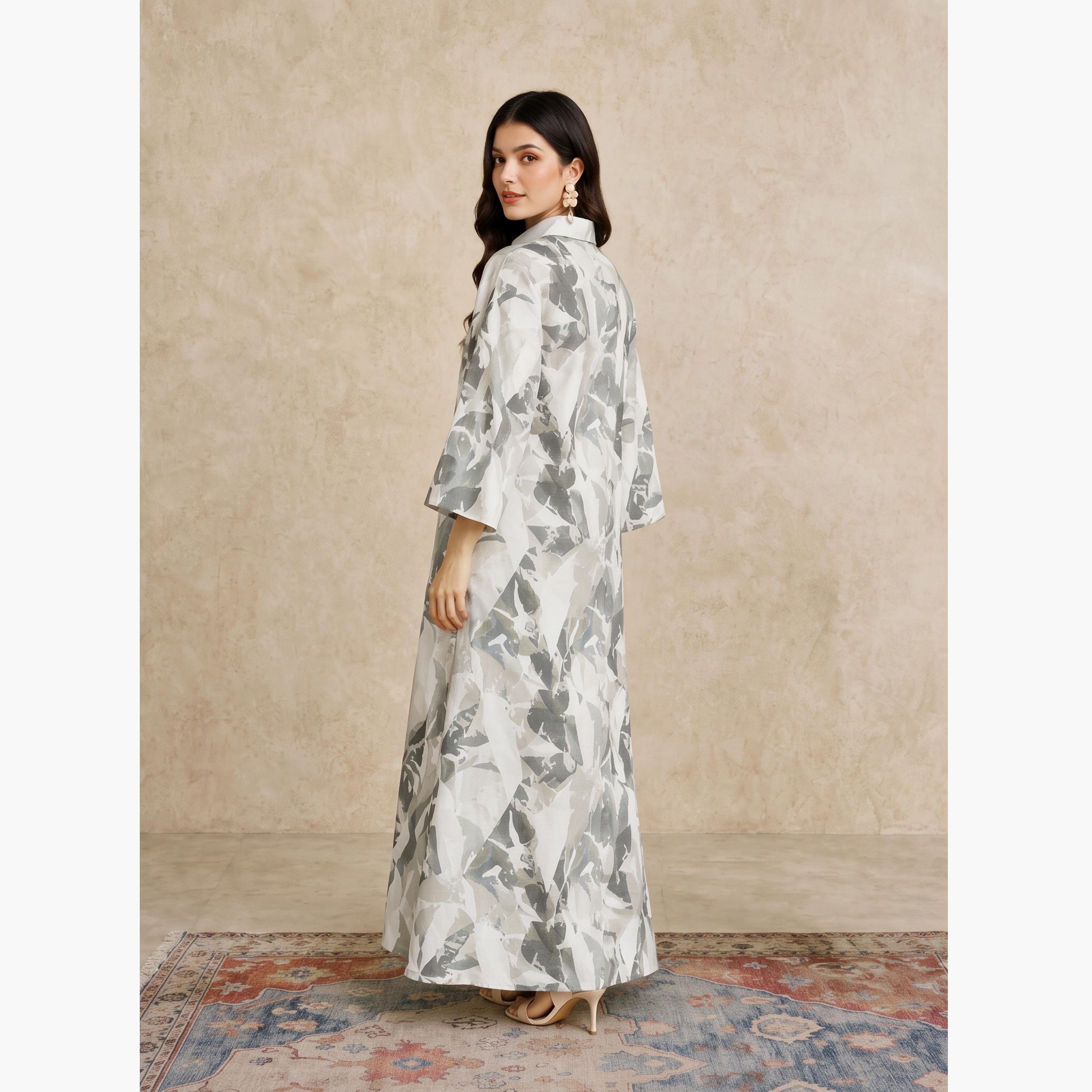 Take Two Multi Printed Open Collar Jalabiya-women-arabicclothing-jalabiyas-image-2