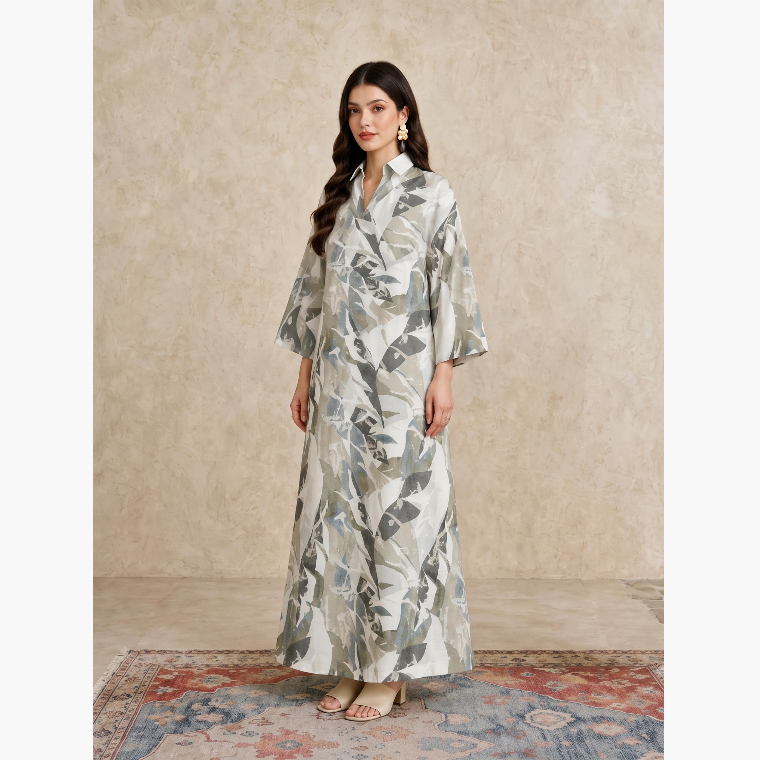 Take Two Multi Printed Open Collar Jalabiya-women-arabicclothing-jalabiyas-image-3