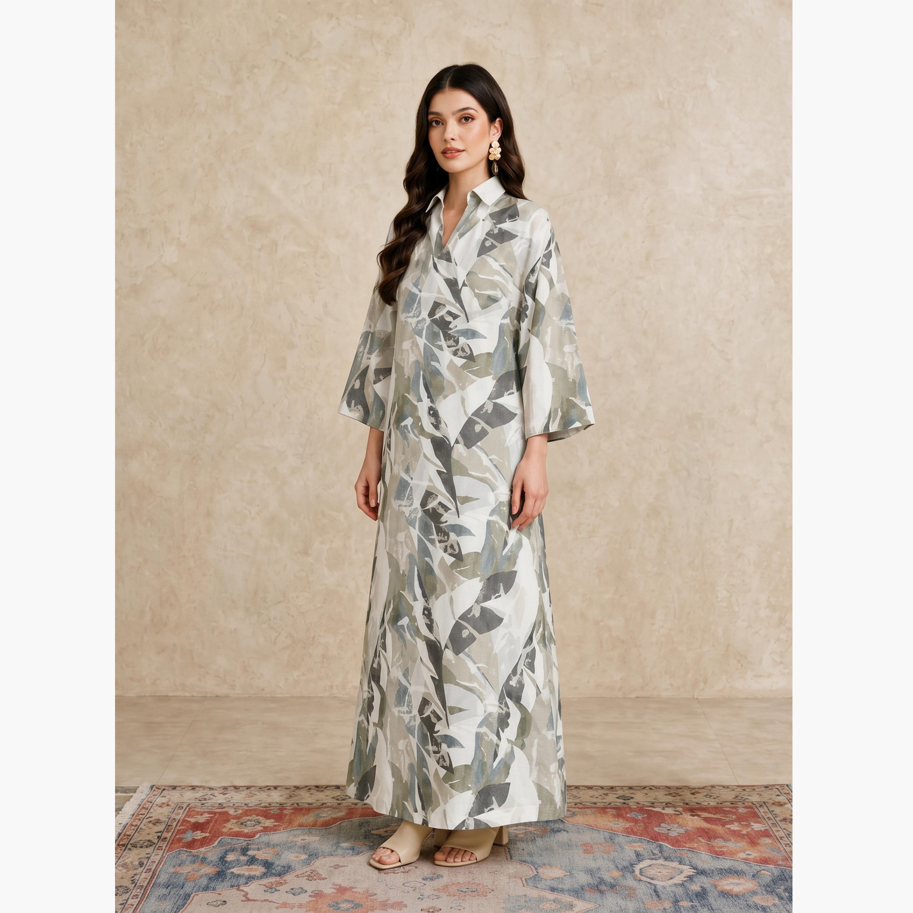 Take Two Multi Printed Open Collar Jalabiya-women-arabicclothing-jalabiyas-image-4