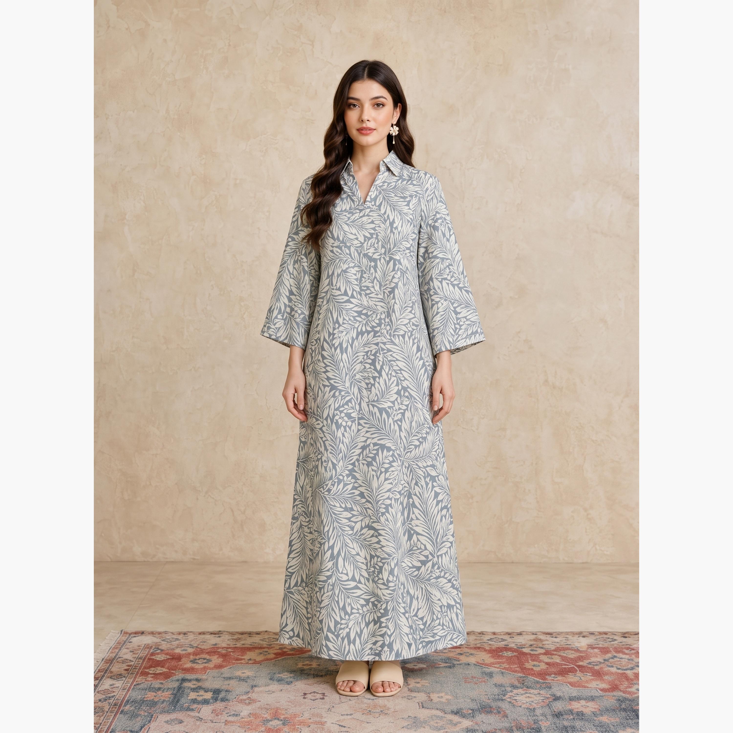 جلابية بياقة مفتوحة بطبعات كاملة-women-arabicclothing-jalabiyas-image-1