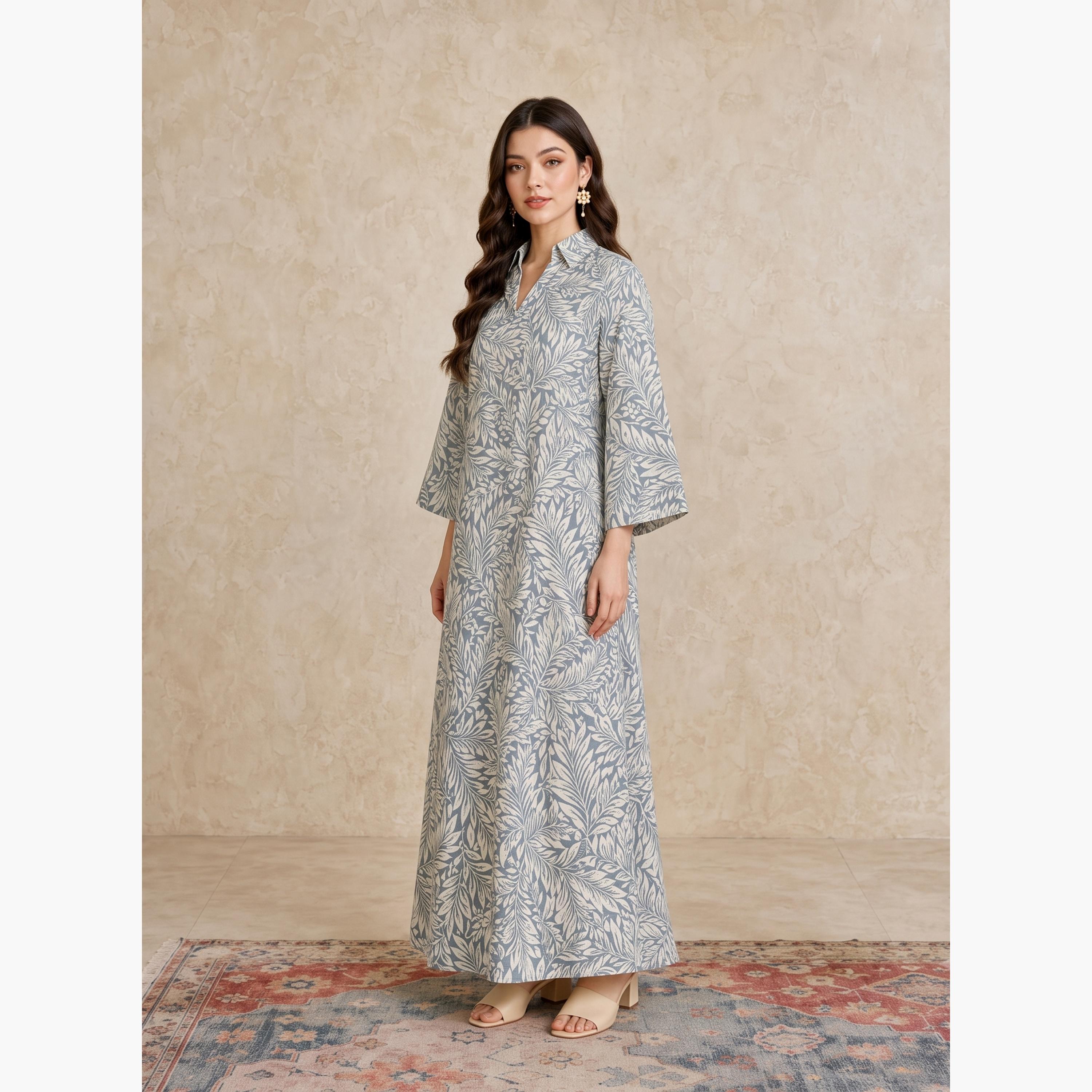 جلابية بياقة مفتوحة بطبعات كاملة-women-arabicclothing-jalabiyas-image-2