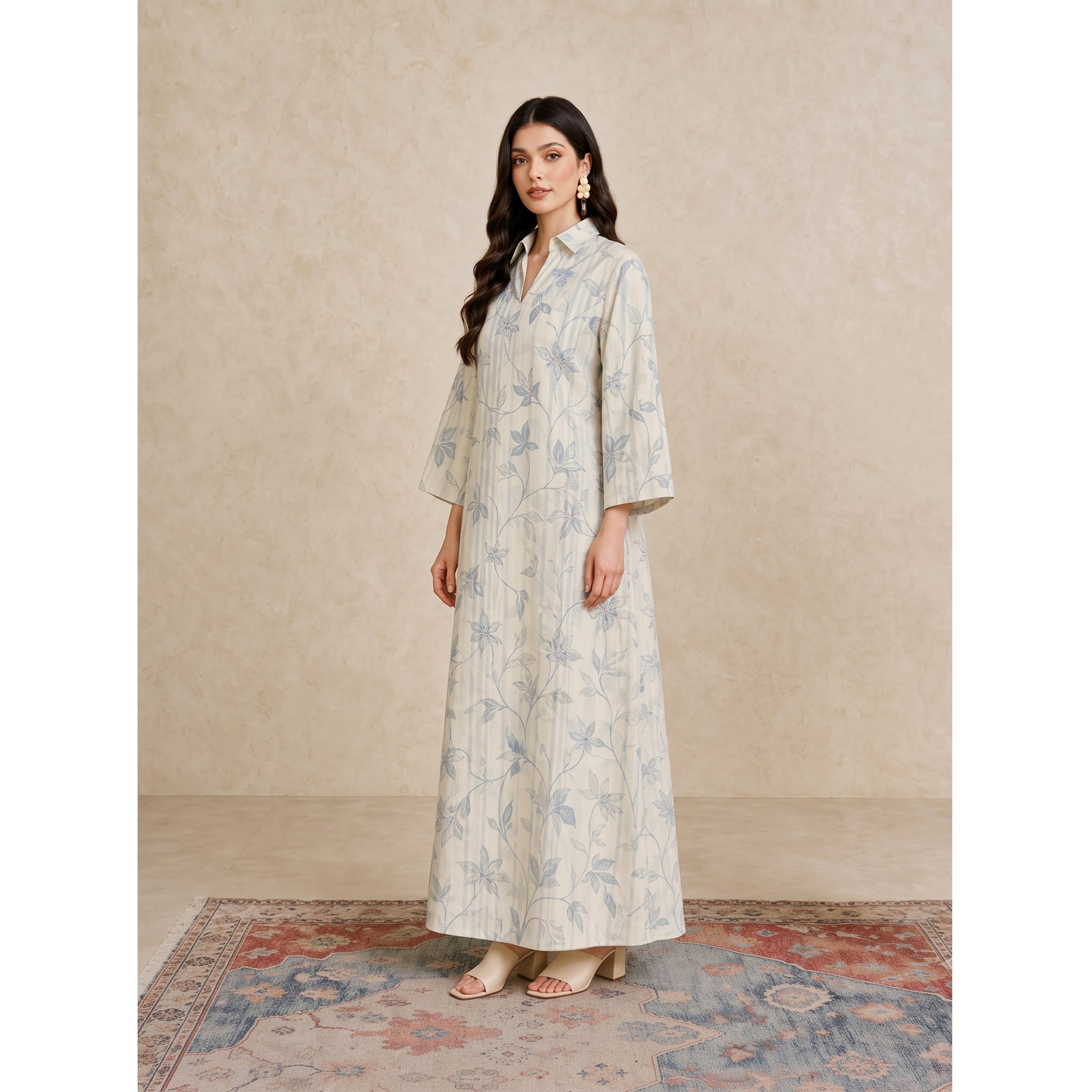 جلابية بياقة مفتوحة وطبعات أزهار-women-arabicclothing-jalabiyas-image-2