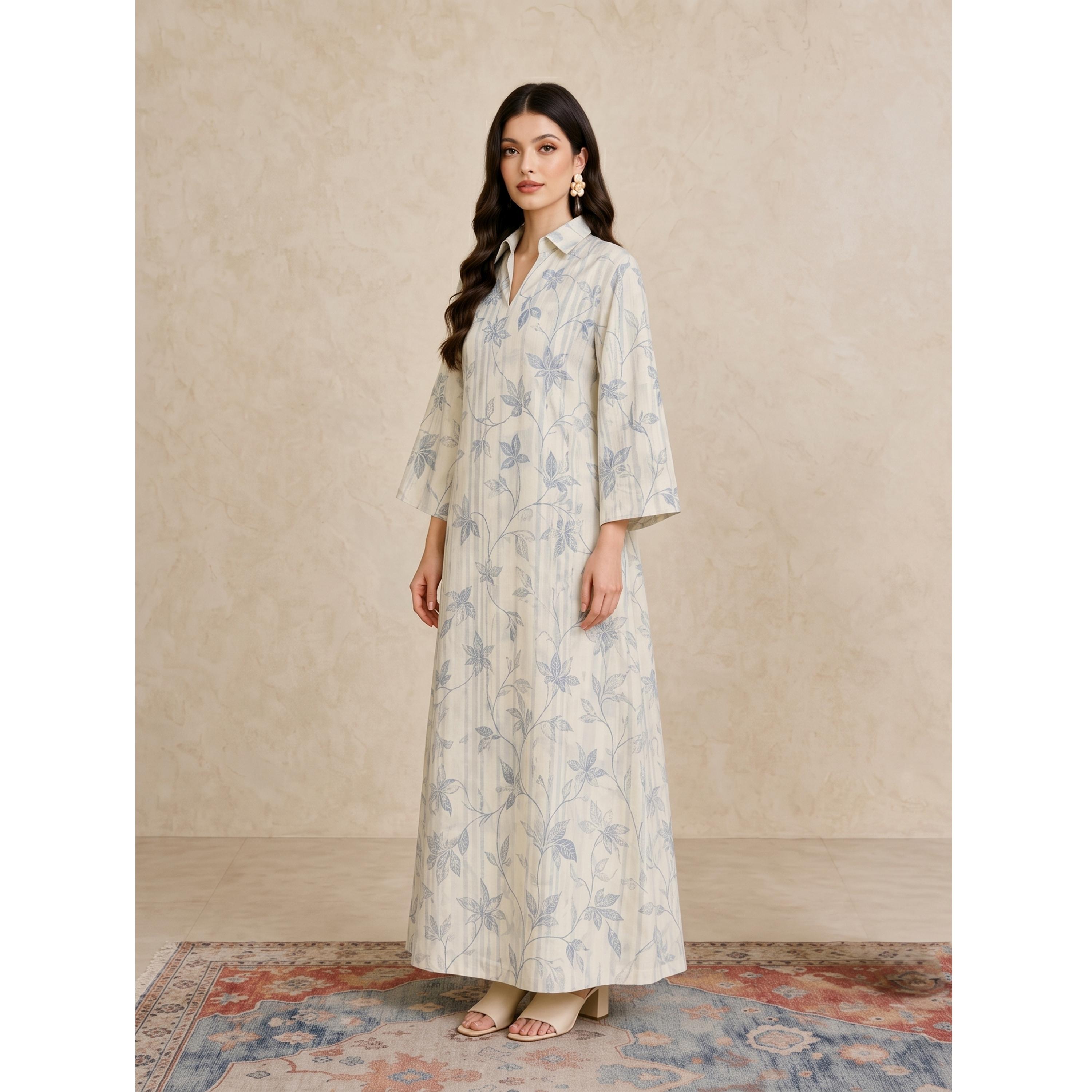 جلابية بياقة مفتوحة وطبعات أزهار-women-arabicclothing-jalabiyas-image-4
