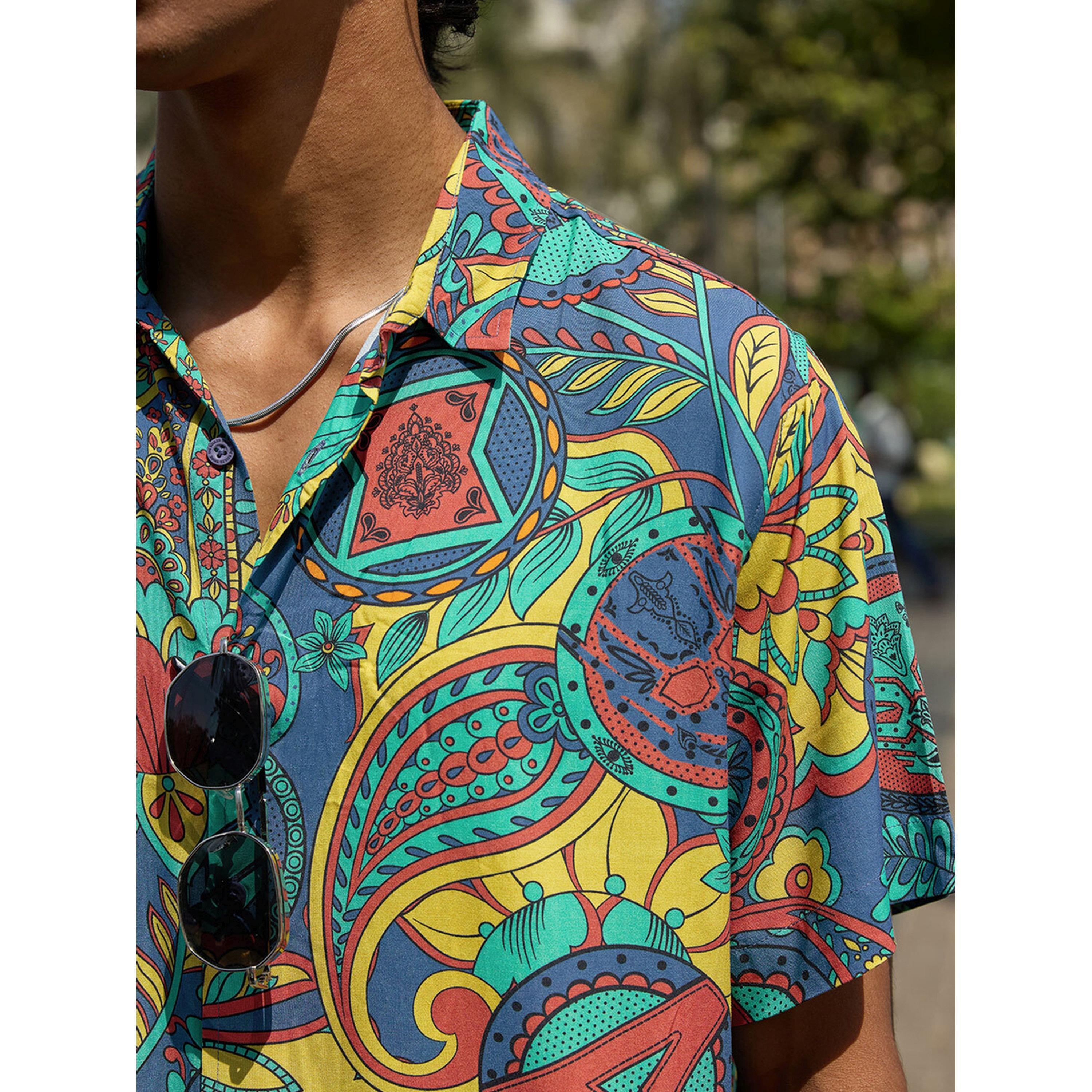 قميص رجالي بياقة واسعة وطبعة بيزلي متعدد الألوان-men-clothing-shirts-image-4