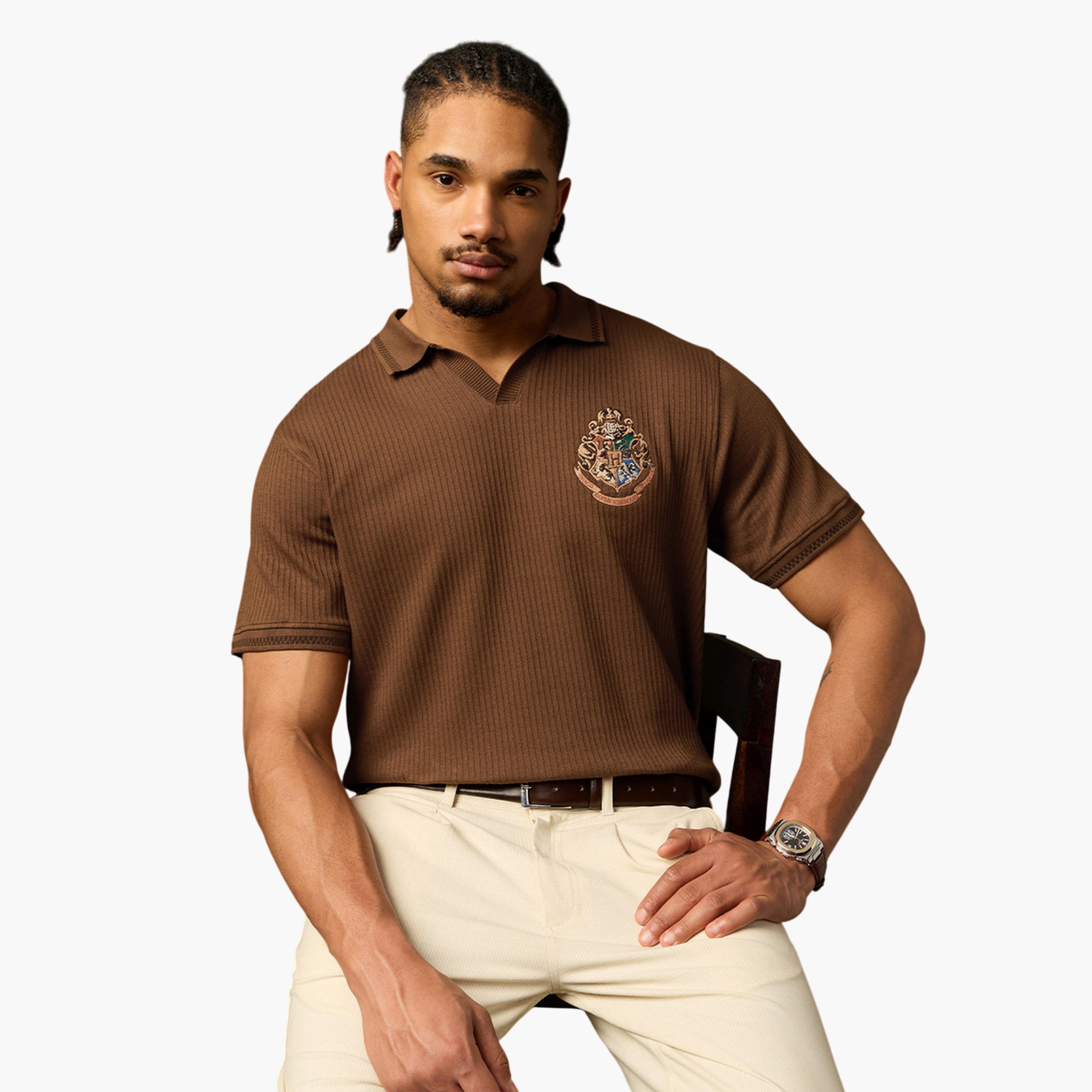 The Souled Store X Styli Men Brown Embroidered Seeker Polo T-Shirt-men-clothing-tshirtsandpolos-polos-image-2