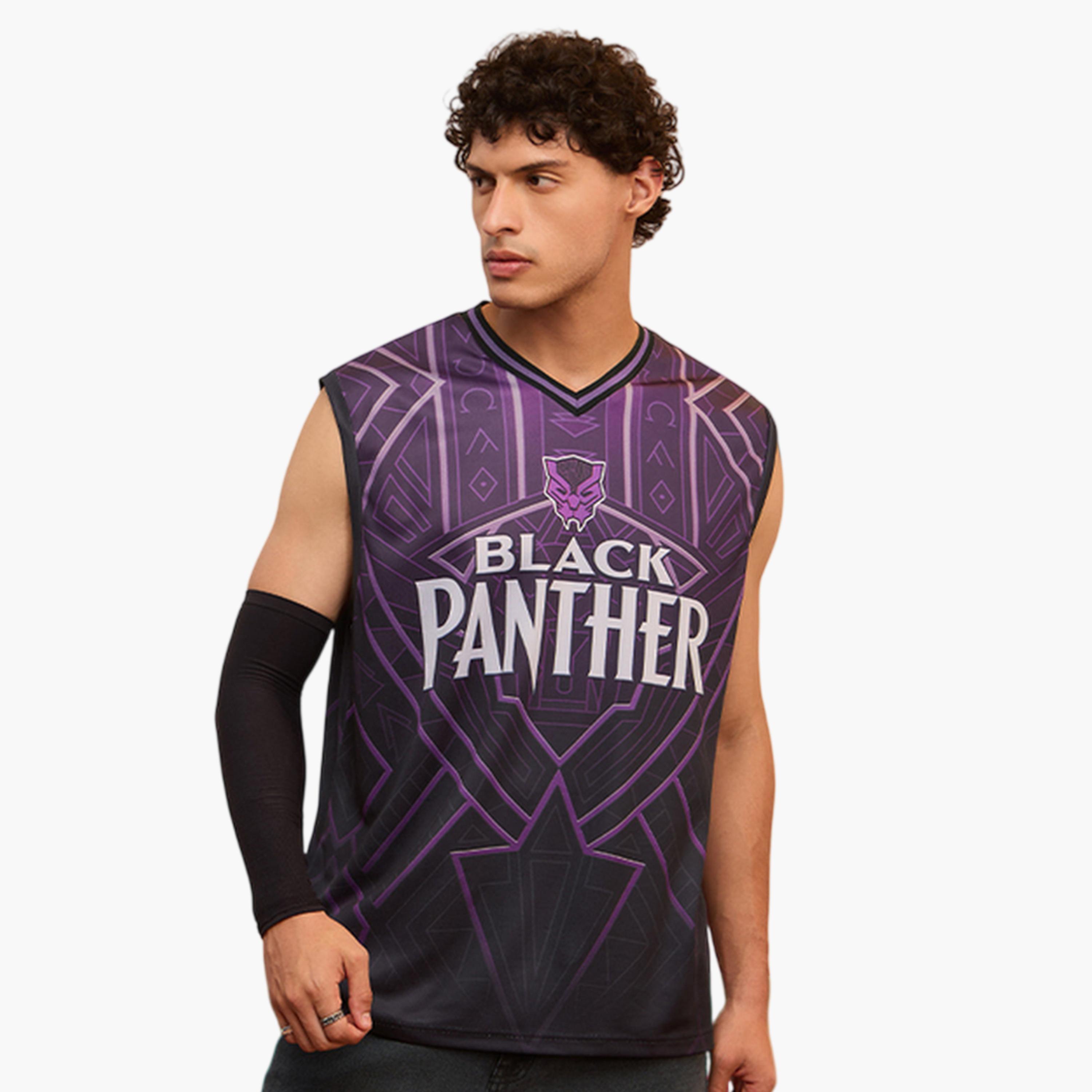 The Souled Store X Styli Men Black Panther Wakanda Forever Purple Vest-men-clothing-innerwear-vests-image-1