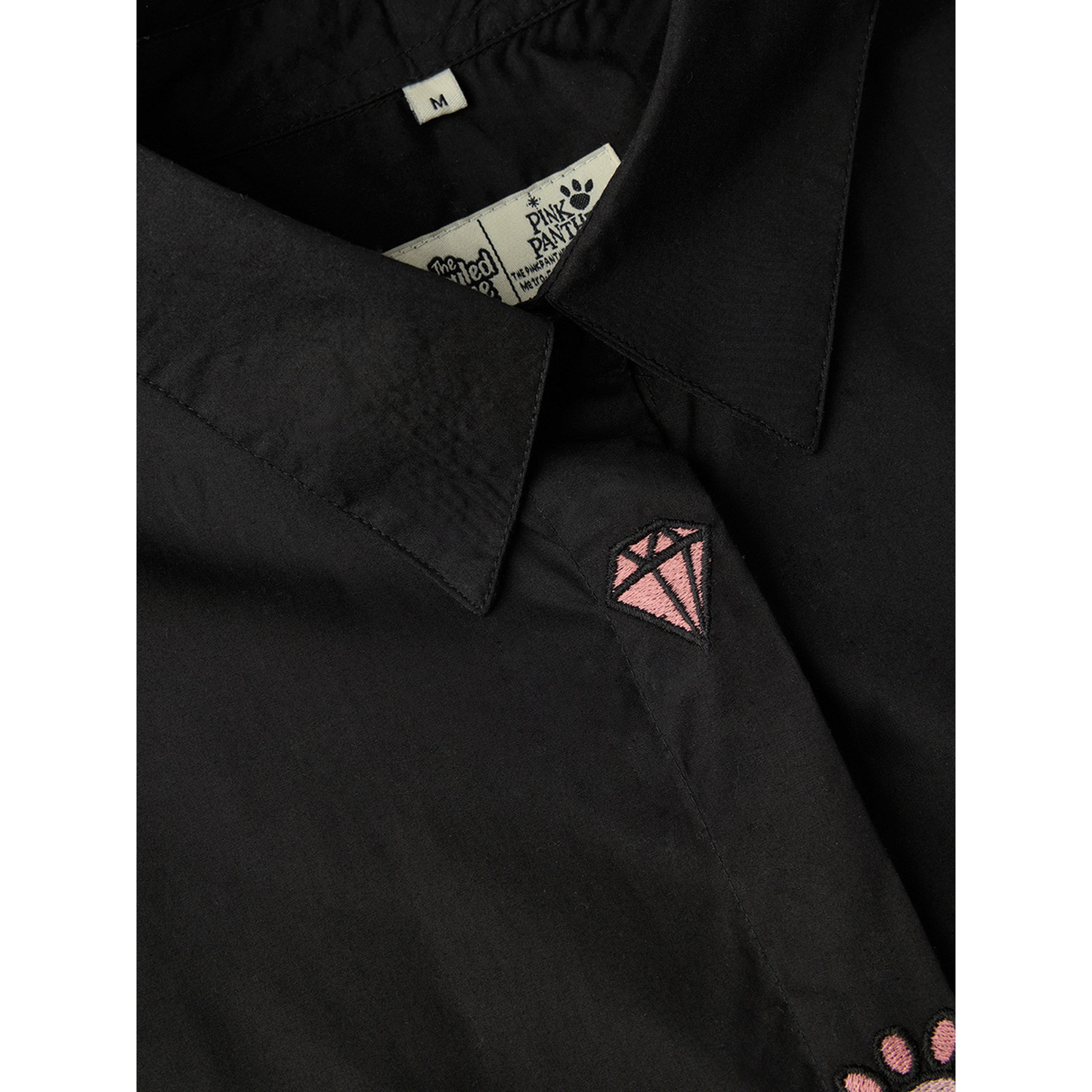 The Souled Store X Styli Black Relaxed Fit Shirt with Pink Panther Embroidery-women-clothing-shirtsandblouses-shirts-image-6