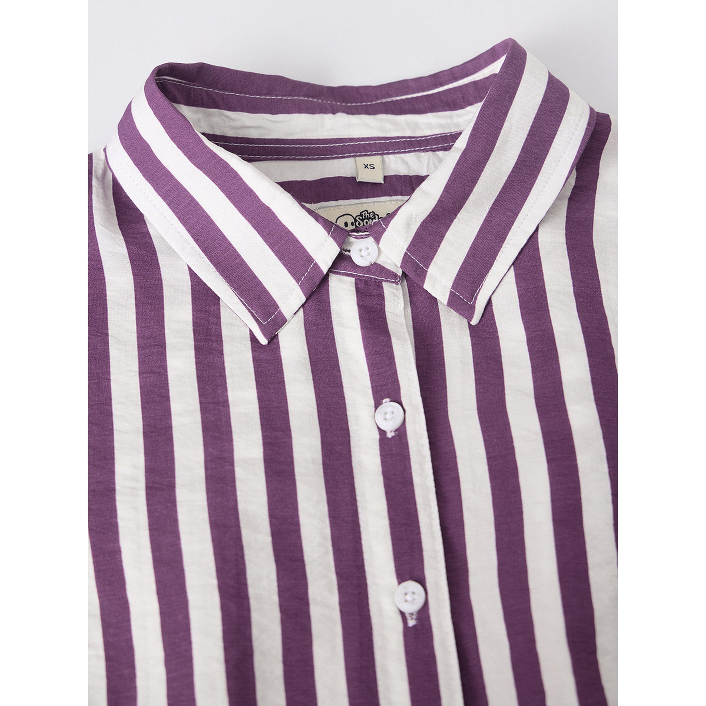 The Souled Store X Styli Purple Striped Regular Fit Long Sleeve Shirt-women-clothing-shirtsandblouses-shirts-image-5