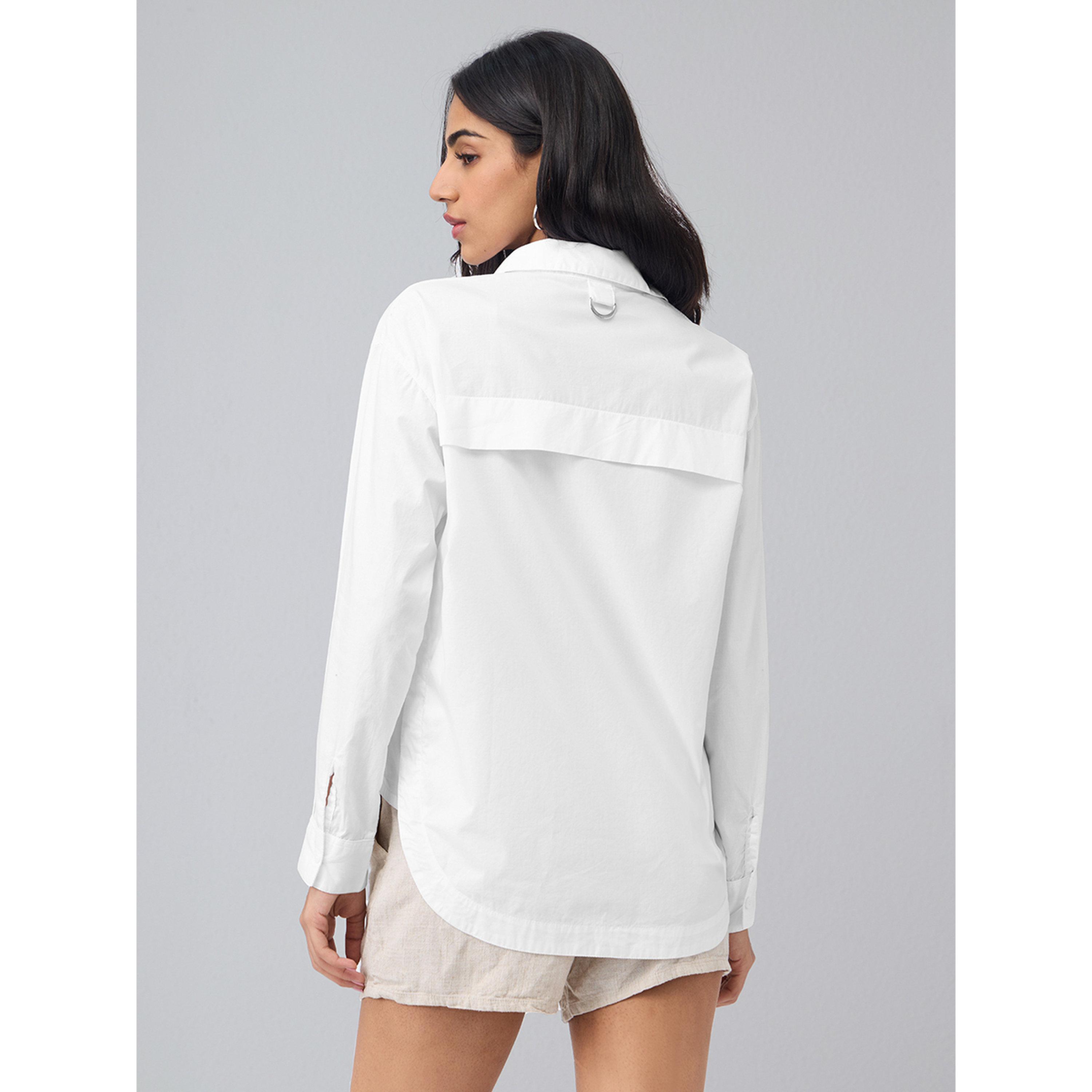 The Souled Store X Styli White Oversized Long Sleeve Shirt-women-clothing-shirtsandblouses-shirts-image-3