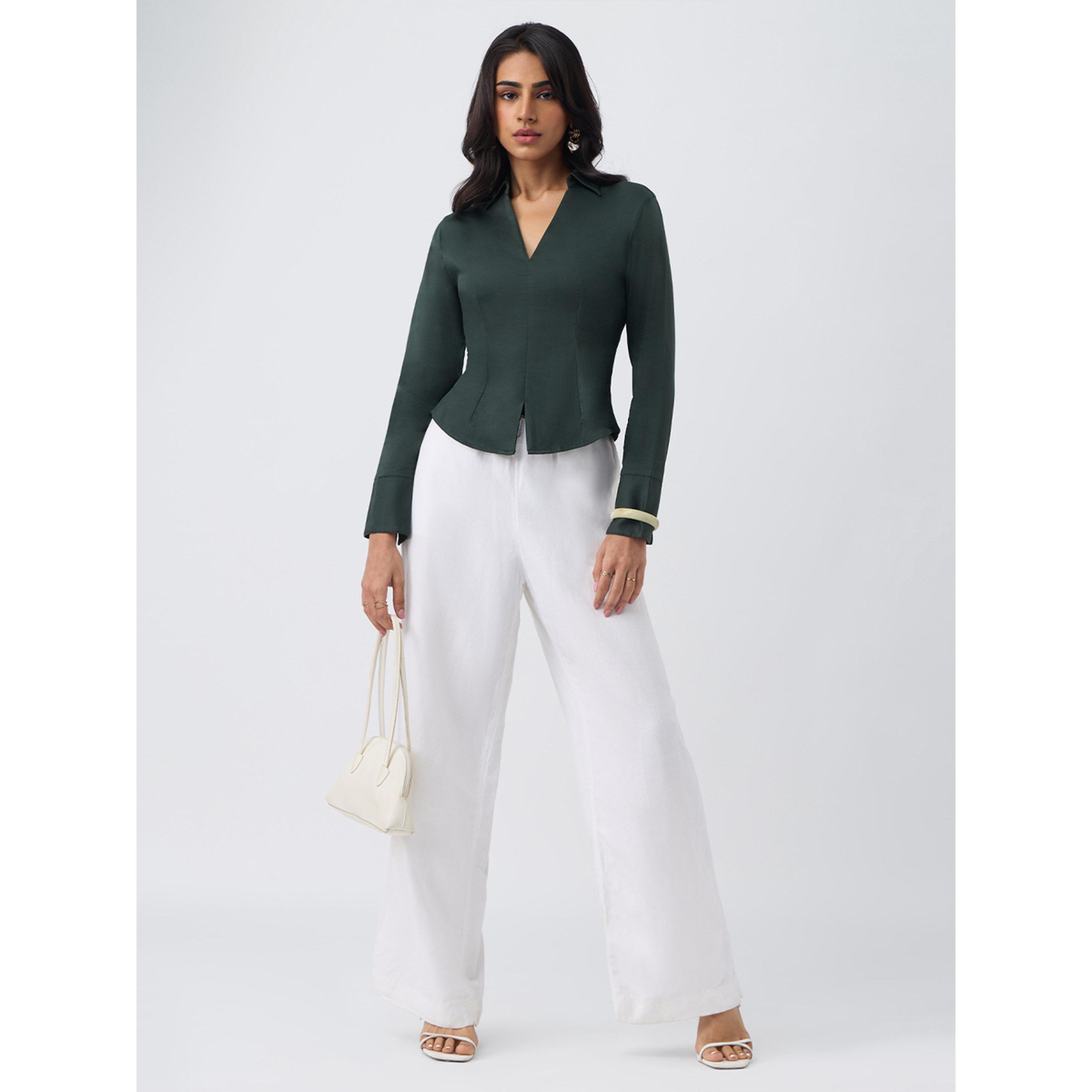 بلوزة أزرق تركواز بتصميم كورسيه-women-clothing-shirtsandblouses-blouses-image-2
