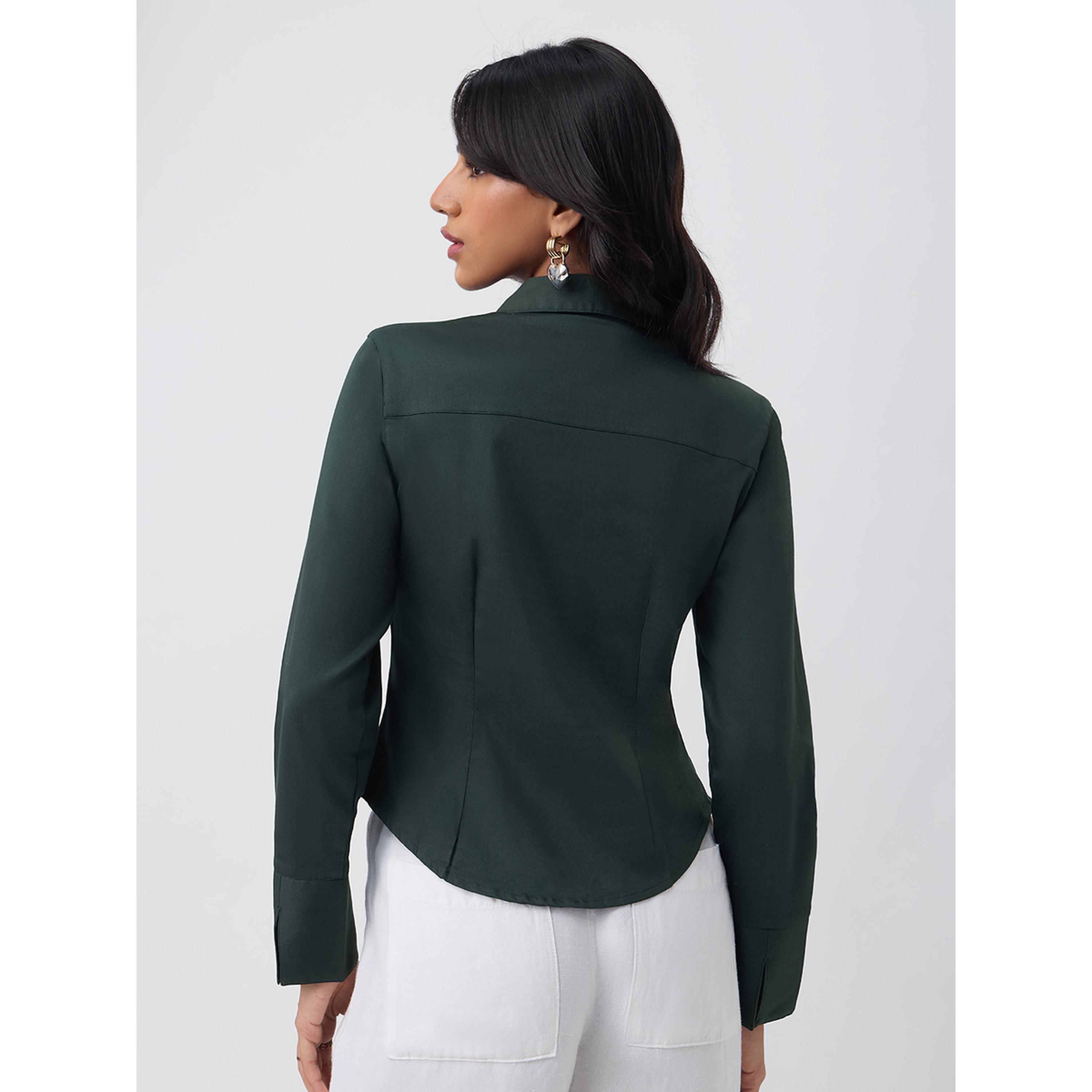 بلوزة أزرق تركواز بتصميم كورسيه-women-clothing-shirtsandblouses-blouses-image-4