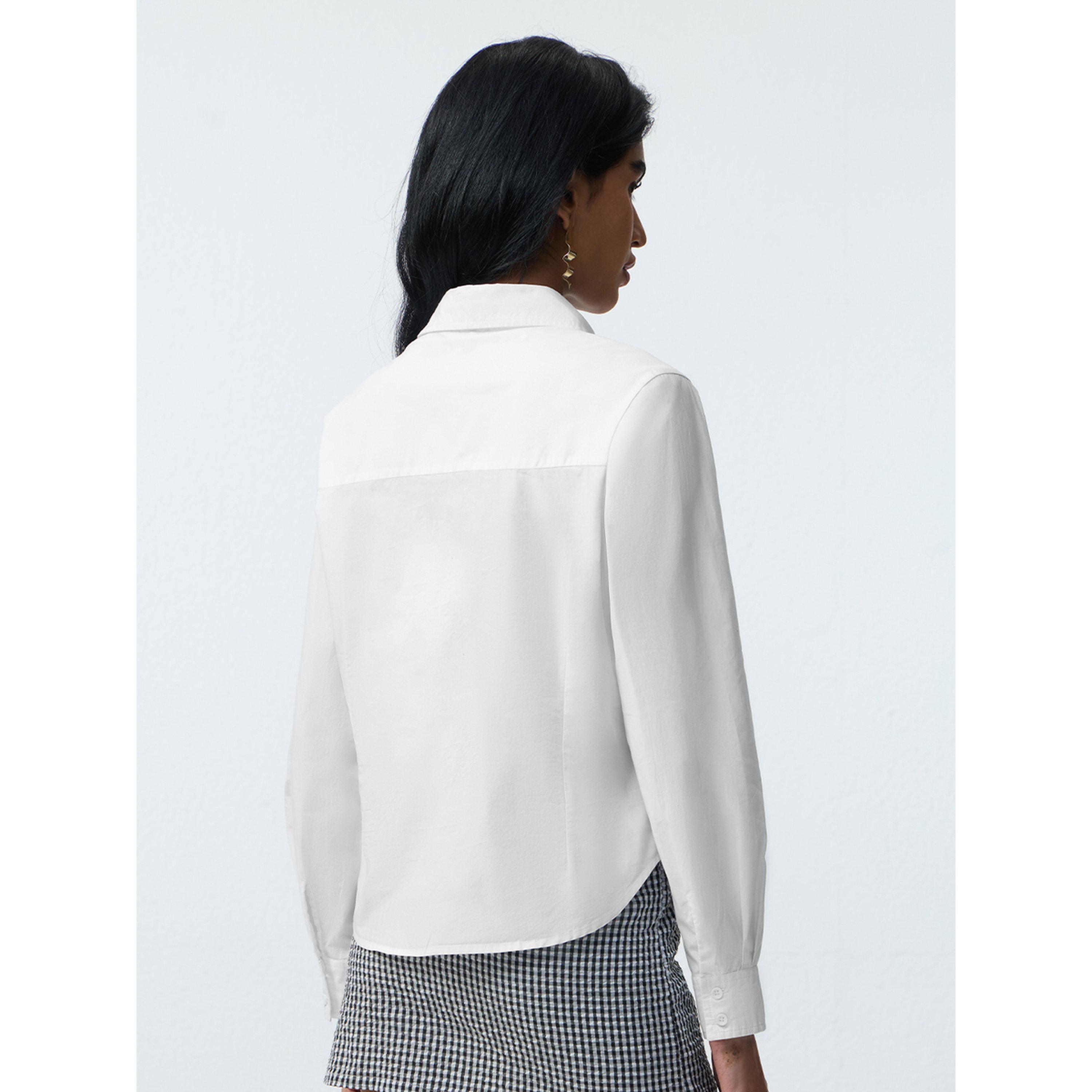 بلوزة بيضاء بأكمام طويلة بقصة مستقيمة كلاسيكية-women-clothing-shirtsandblouses-shirts-image-3