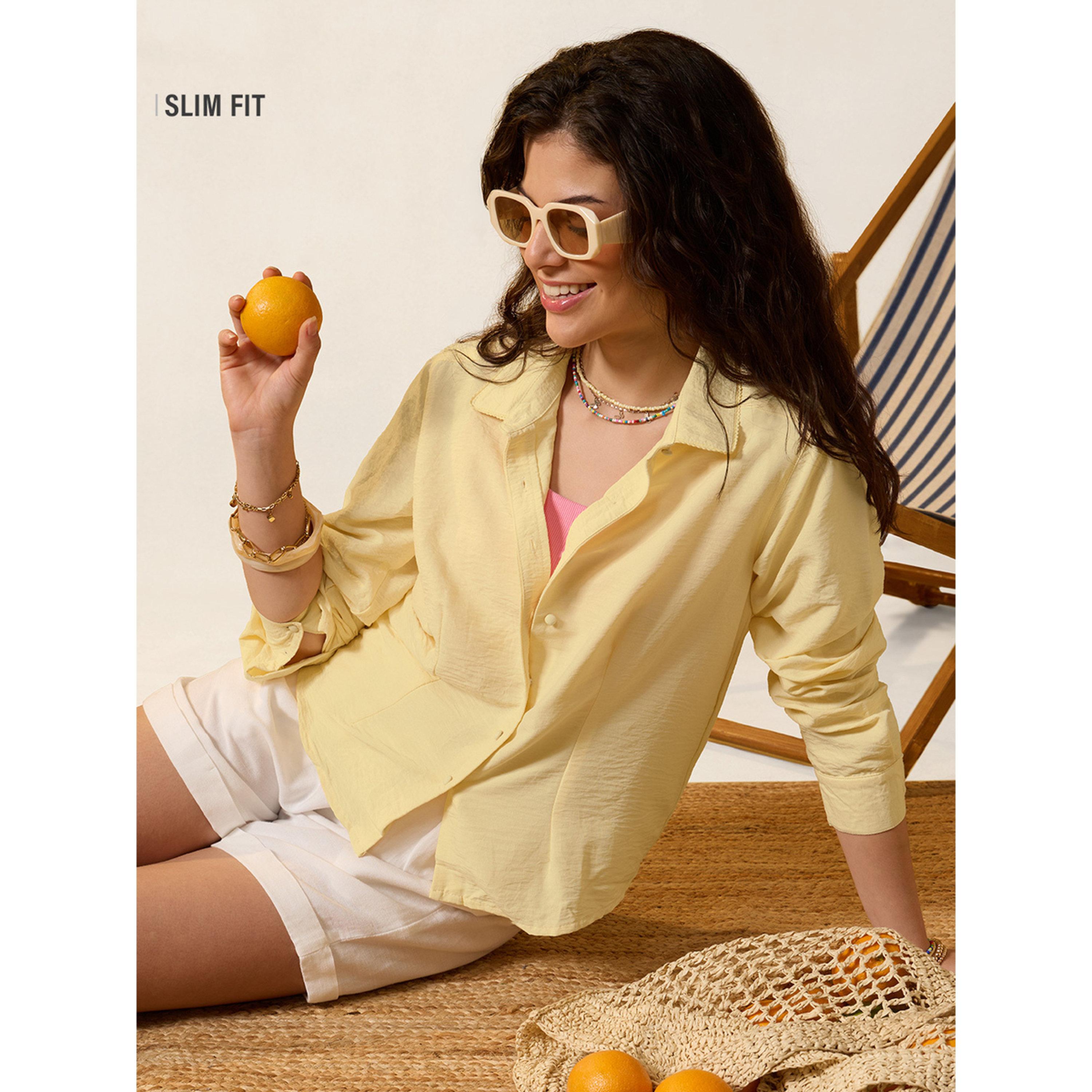 بلوزة أنيقة باللون الأصفر الليموني بأكمام طويلة-women-clothing-shirtsandblouses-shirts-image-3