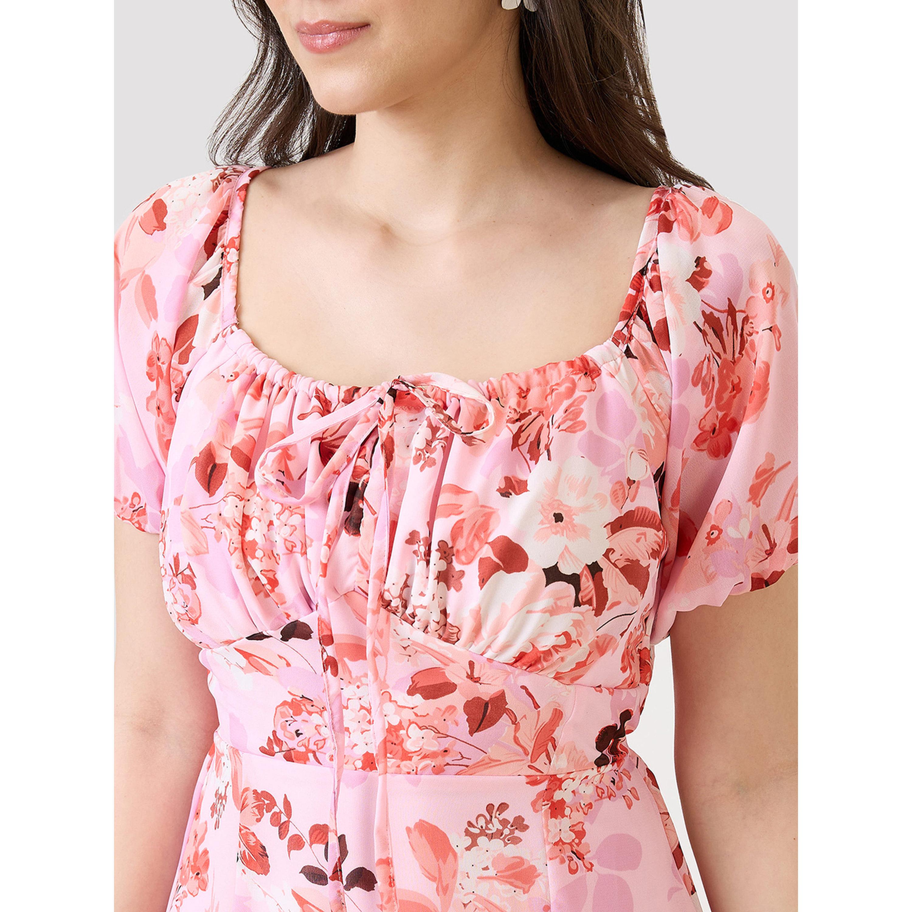 فستان ميدي بطبعة زهور بحافة واسعة وأكمام قصيرة-women-clothing-dresses-image-5