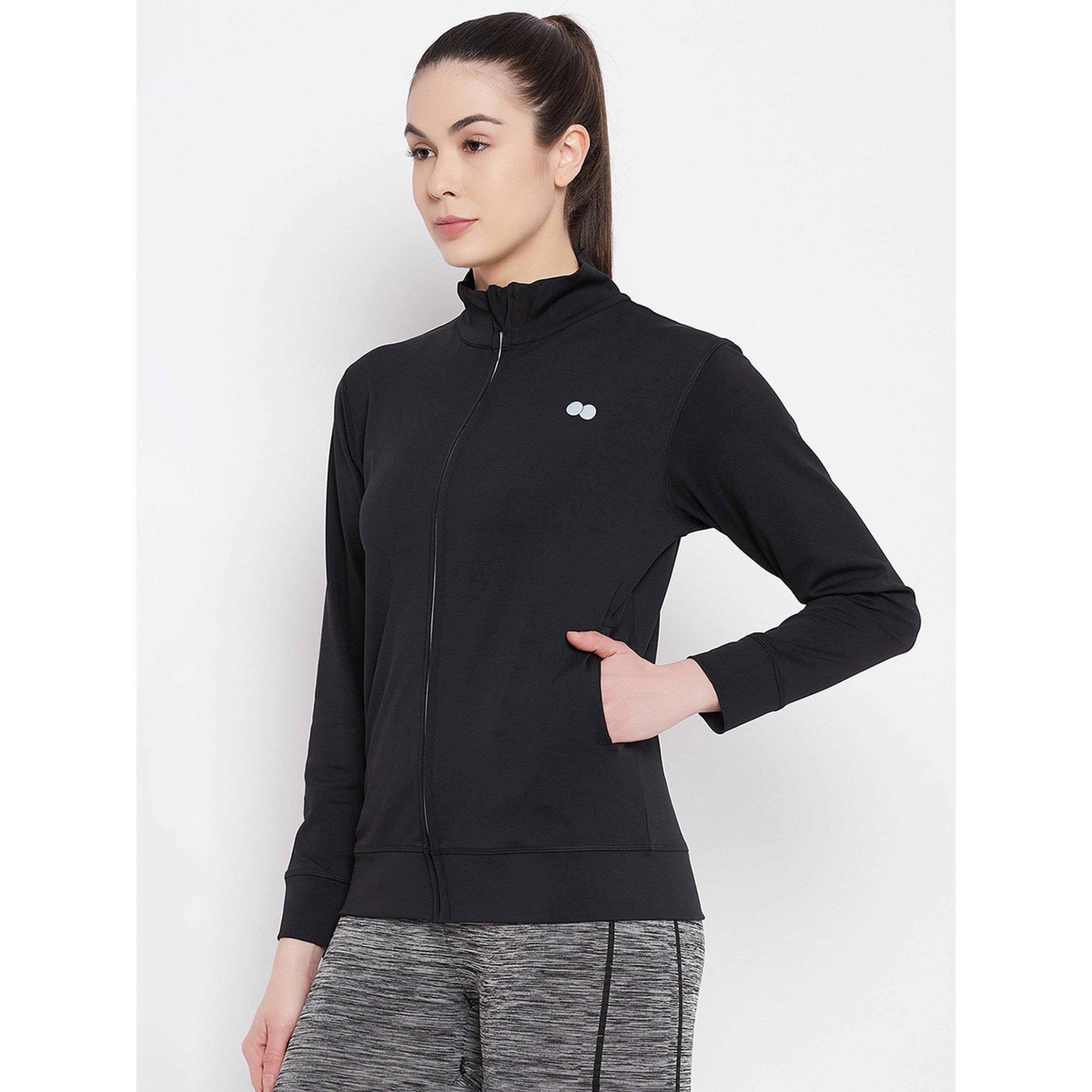 Clovia X Styli Black Solid Activewear Zip-Up Jacket-sports-women-clothing-coatsandjackets-jackets-image-3