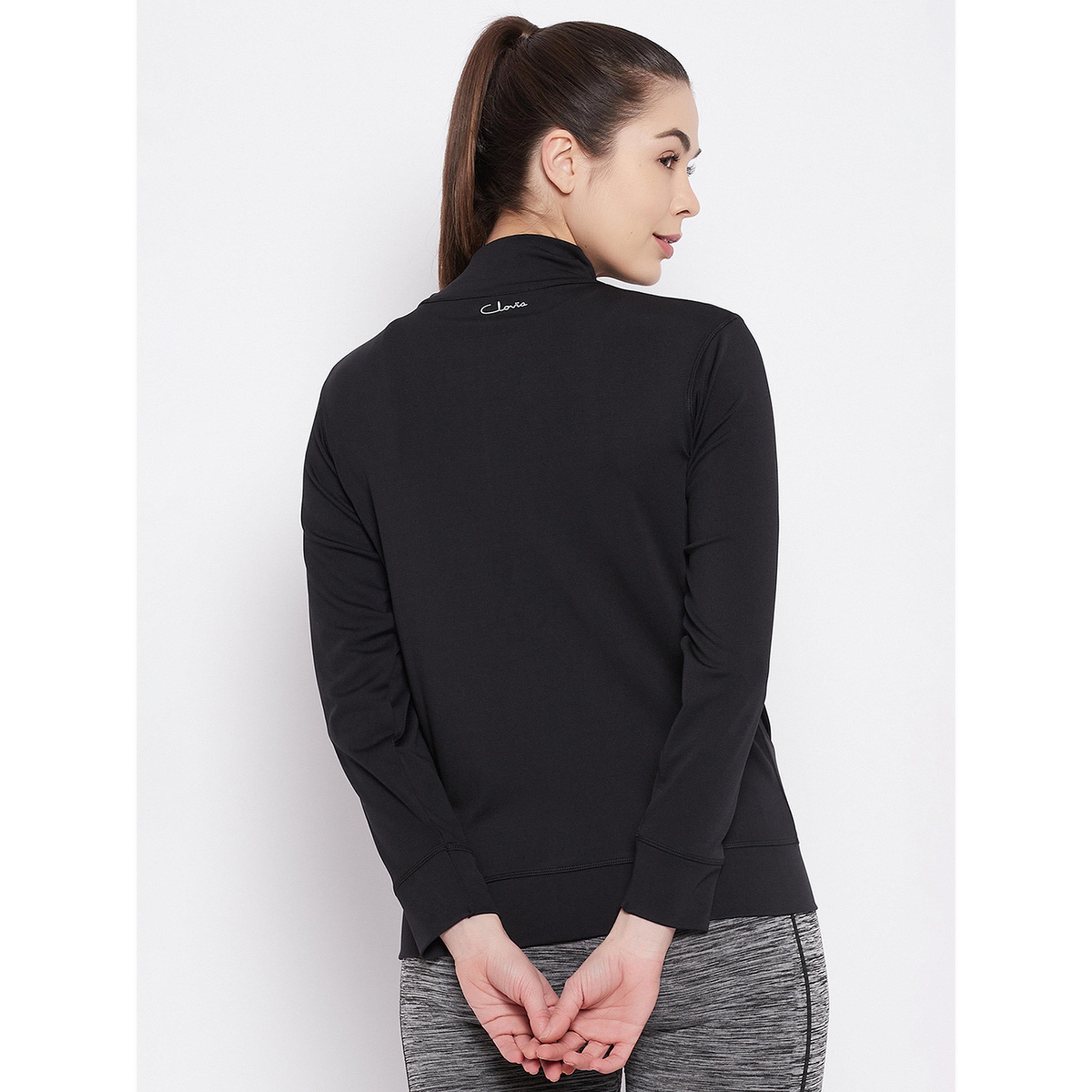 Clovia X Styli Black Solid Activewear Zip-Up Jacket-sports-women-clothing-coatsandjackets-jackets-image-5