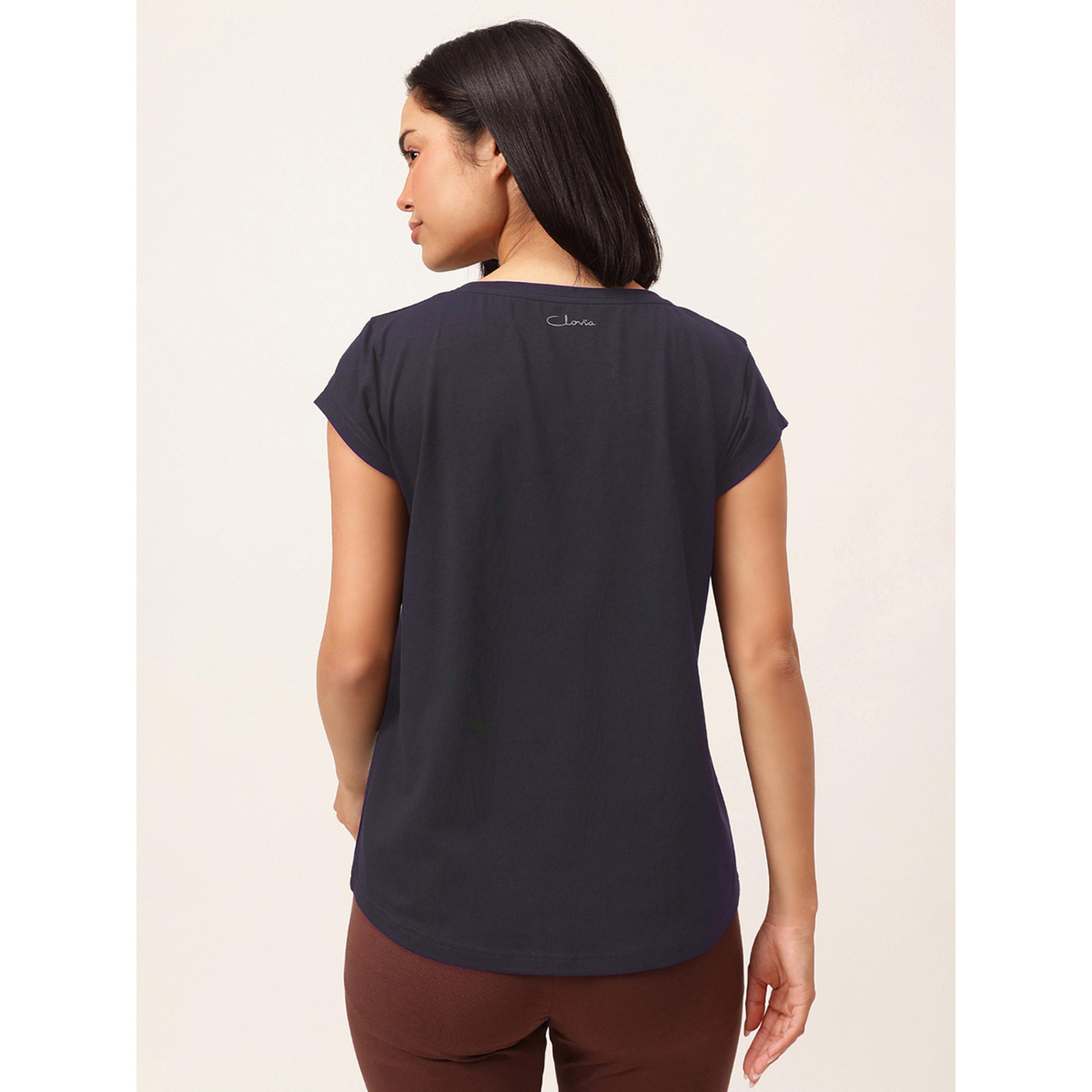 تيشيرت رياضي بياقة دائرية وأكمام قصيرة بقصة مريحة سادة-sports-women-clothing-tshirtsandvests-image-4