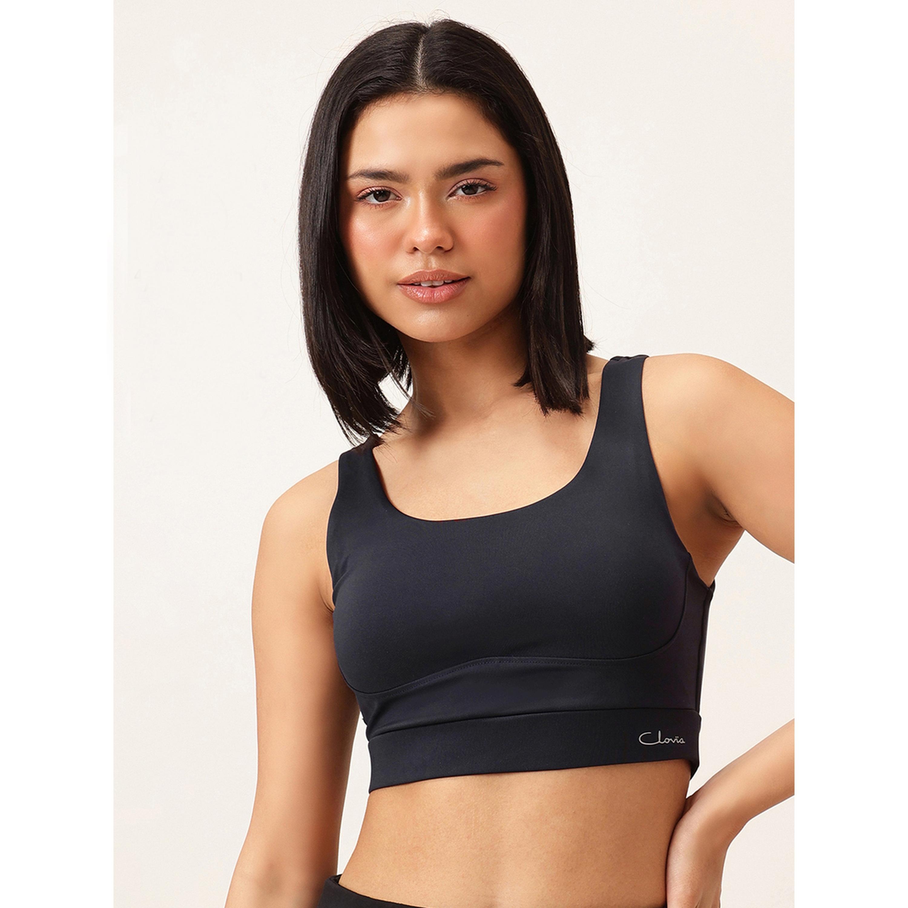 حمالة صدر رياضية بدعم متوسط وكب قابل للإزالة سادة-women-clothing-sportswearandactivewear-sportsbras-image-1