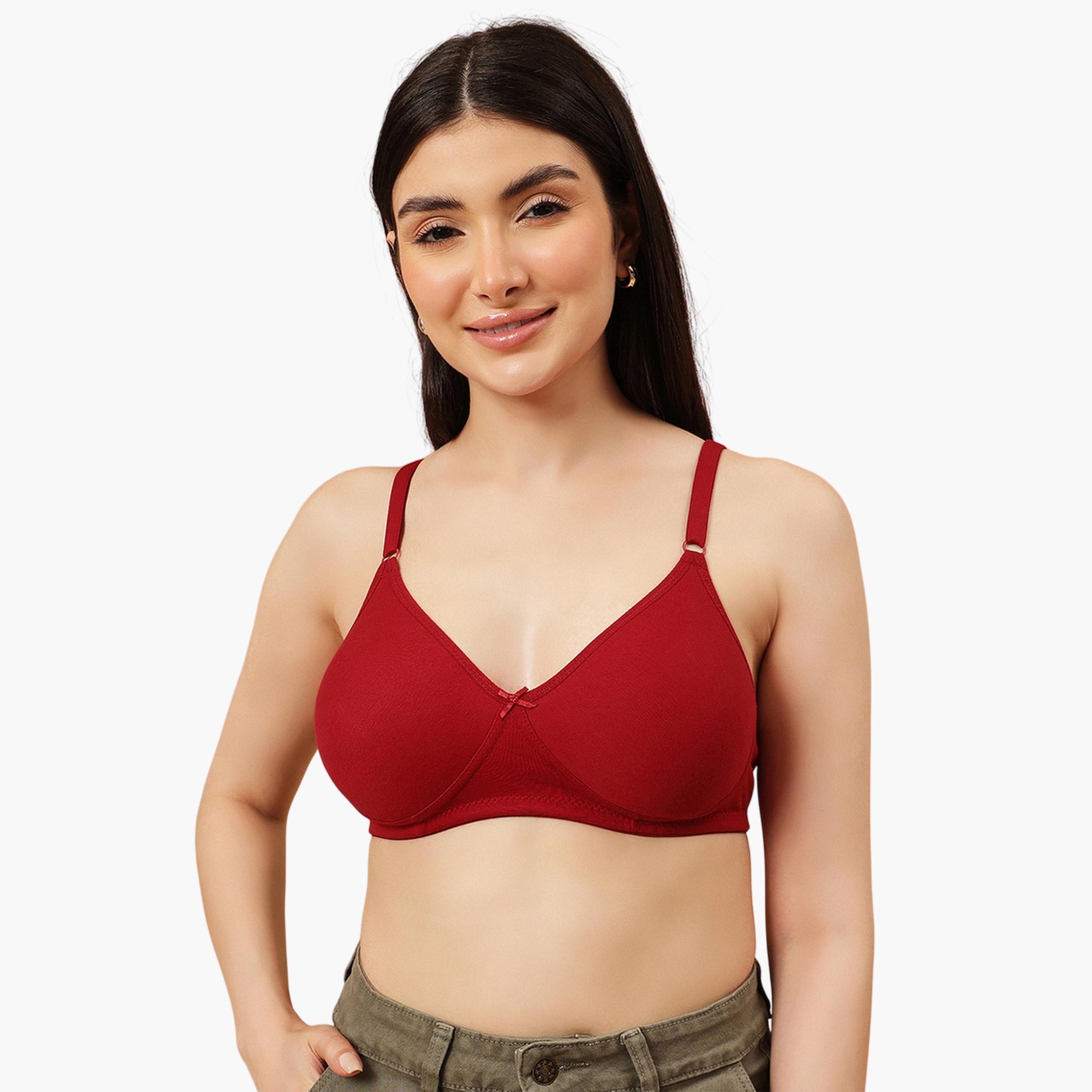 Clovia X Styli Maroon Padded Non-Wired Full Coverage T-Shirt Bra-women-clothing-lingerie-bras-image-1