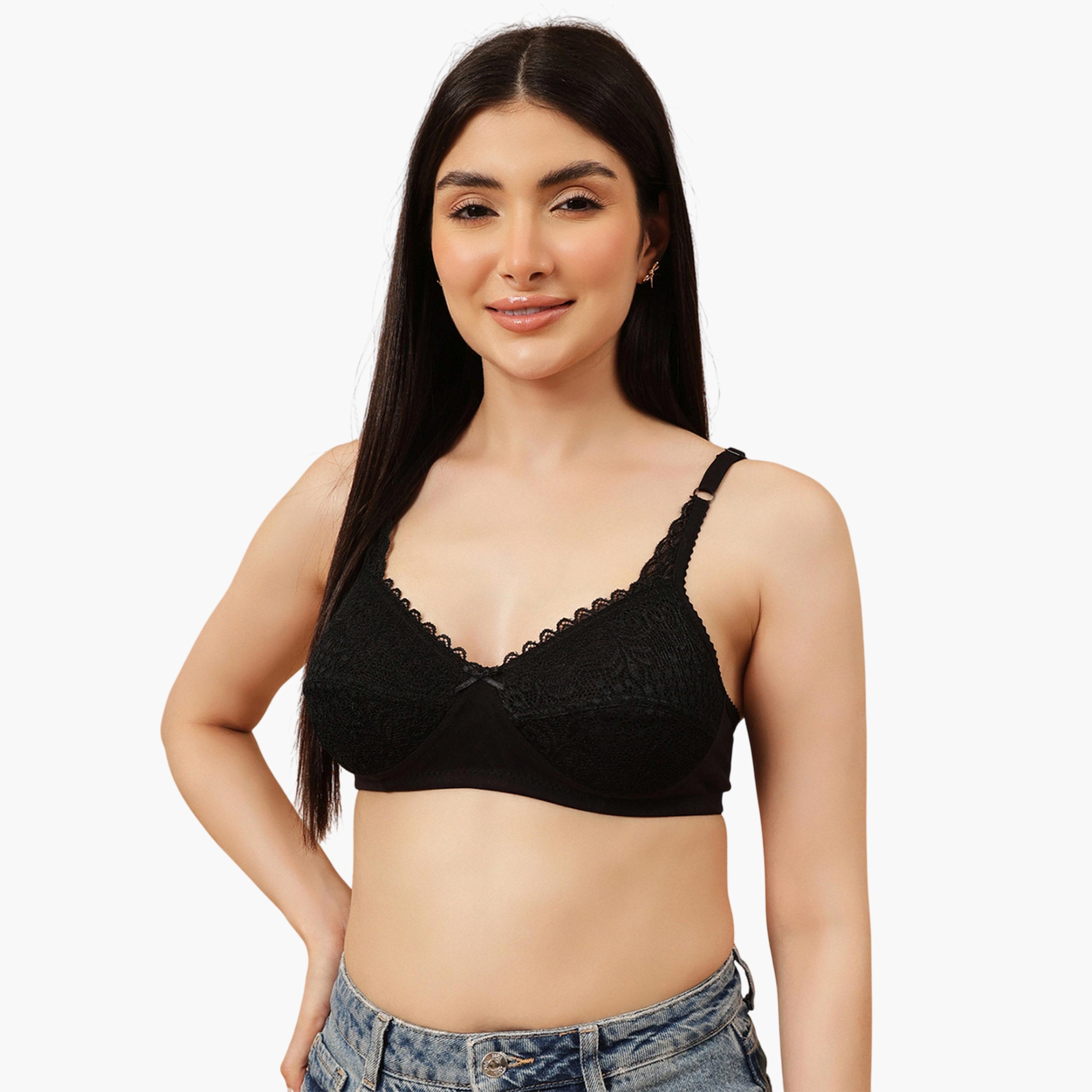 حمالة صدر بالكونيت بتغطية كاملة وتفاصيل دانتيل بدون أسلاك وغير مبطنة-women-clothing-lingerie-bras-image-1