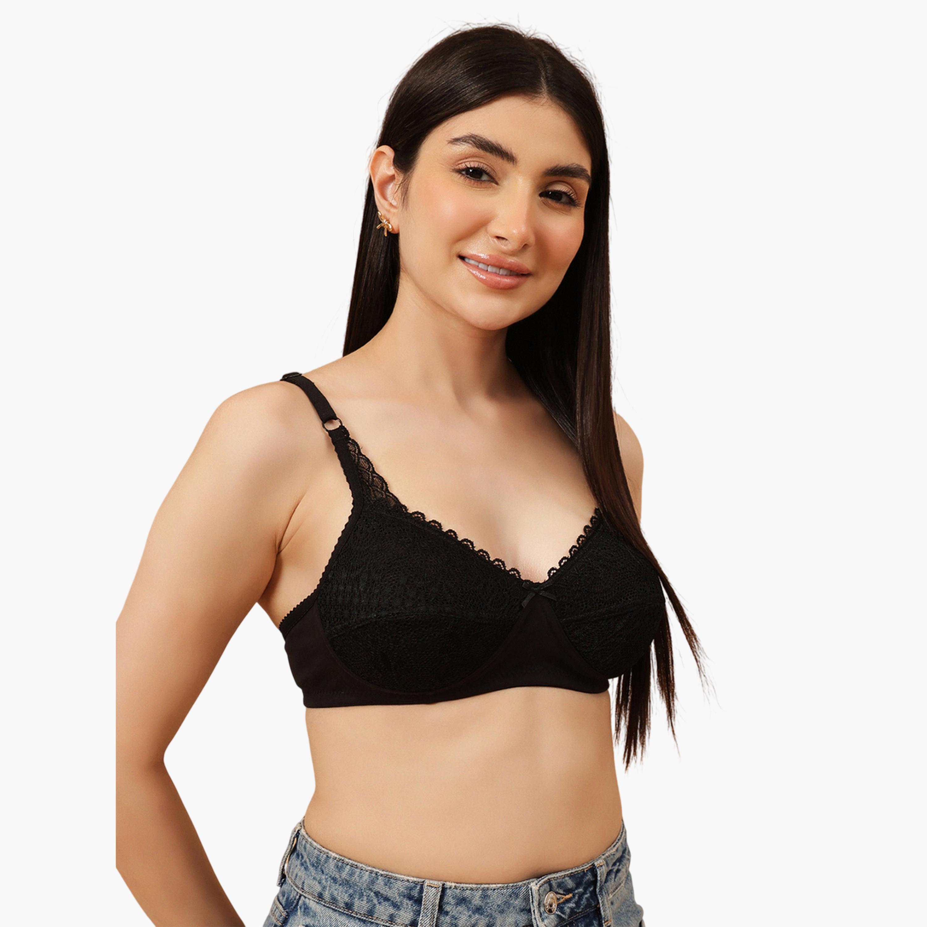 Clovia X Styli Black Lace Details Non-Padded Non-Wired Full Coverage Balconette Bra-women-clothing-lingerie-bras-image-3
