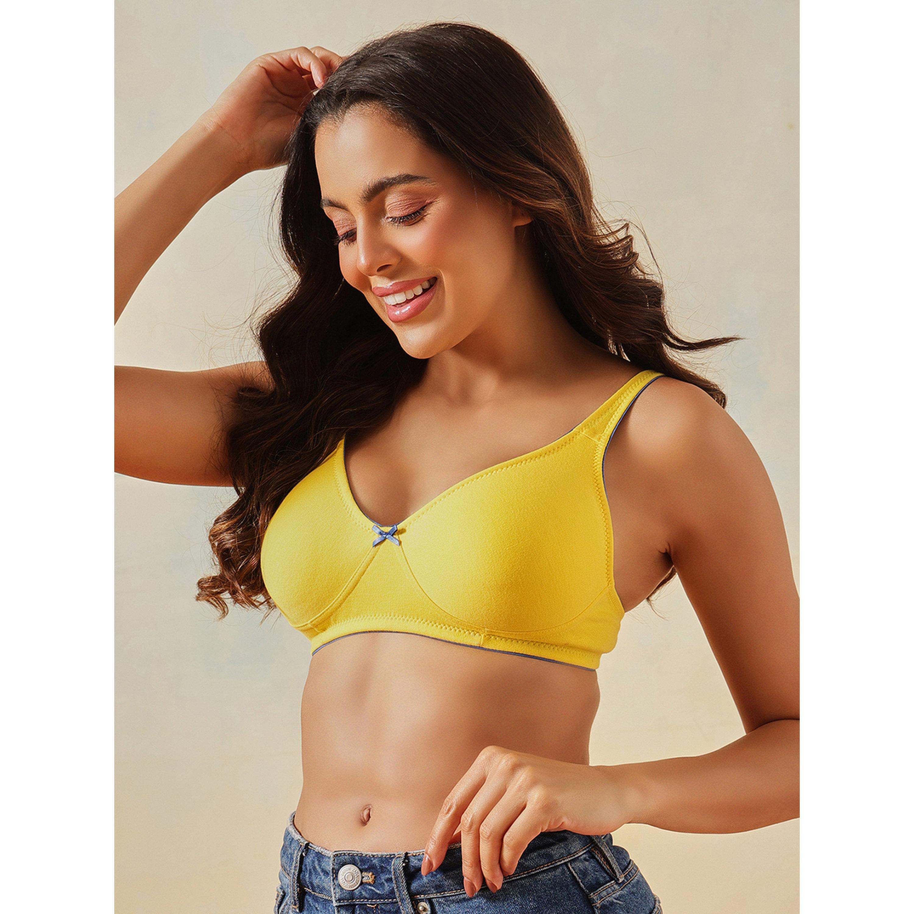 Clovia X Styli Yellow Non-Wired Non-Padded Everyday Demi Cups Bra-women-clothing-lingerie-bras-image-2