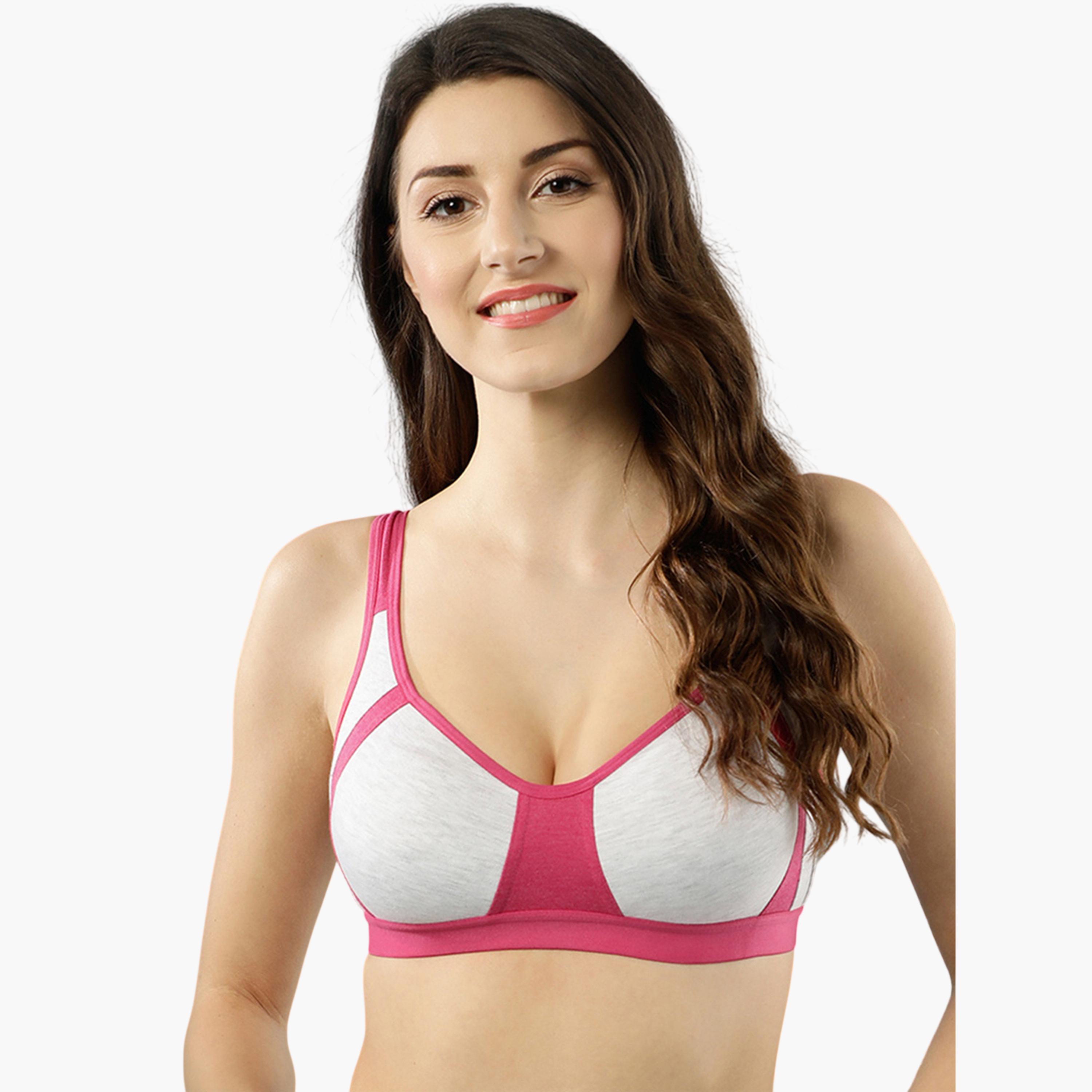 Clovia X Styli Grey and Pink Non-Padded Non-Wired Full Coverage T-Shirt Bra-women-clothing-lingerie-bras-image-1