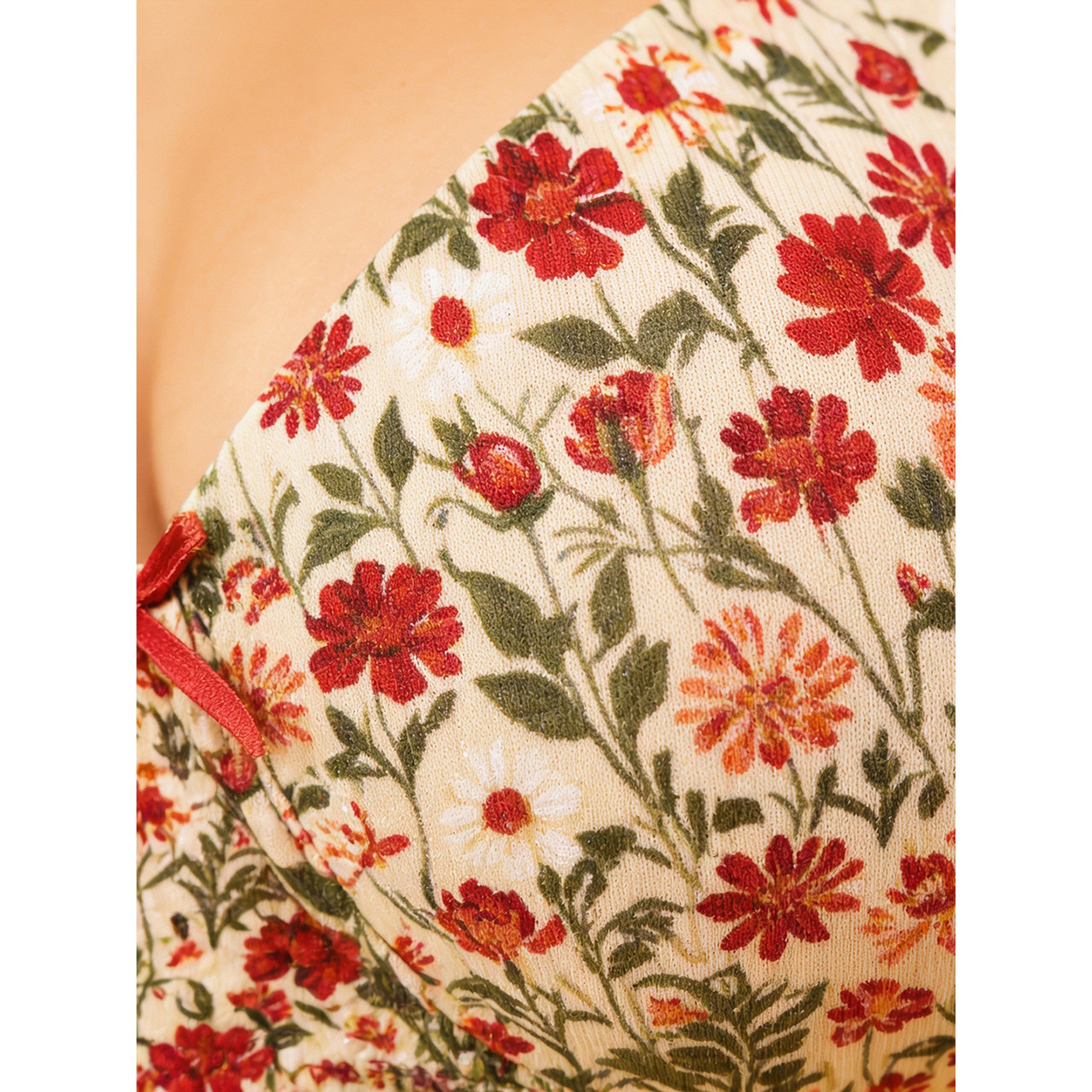 Clovia X Styli Red Floral Print Padded  Full Coverage Multiway T-shirt Bra-women-clothing-lingerie-bras-image-5