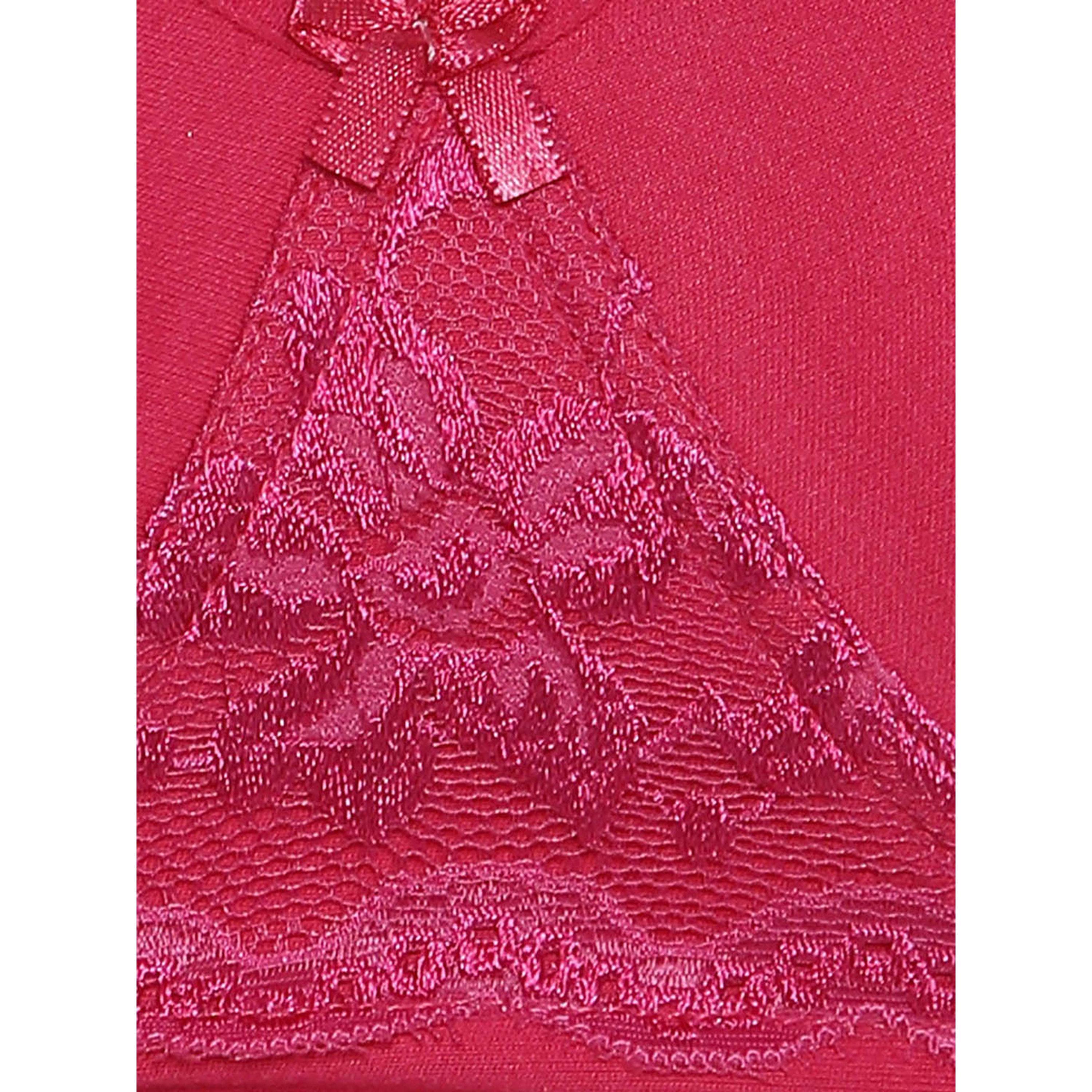 Clovia X Styli Pink Lace Details Non-Padded Non-Wired Full Coverage T-shirt Bra-women-clothing-lingerie-bras-image-5